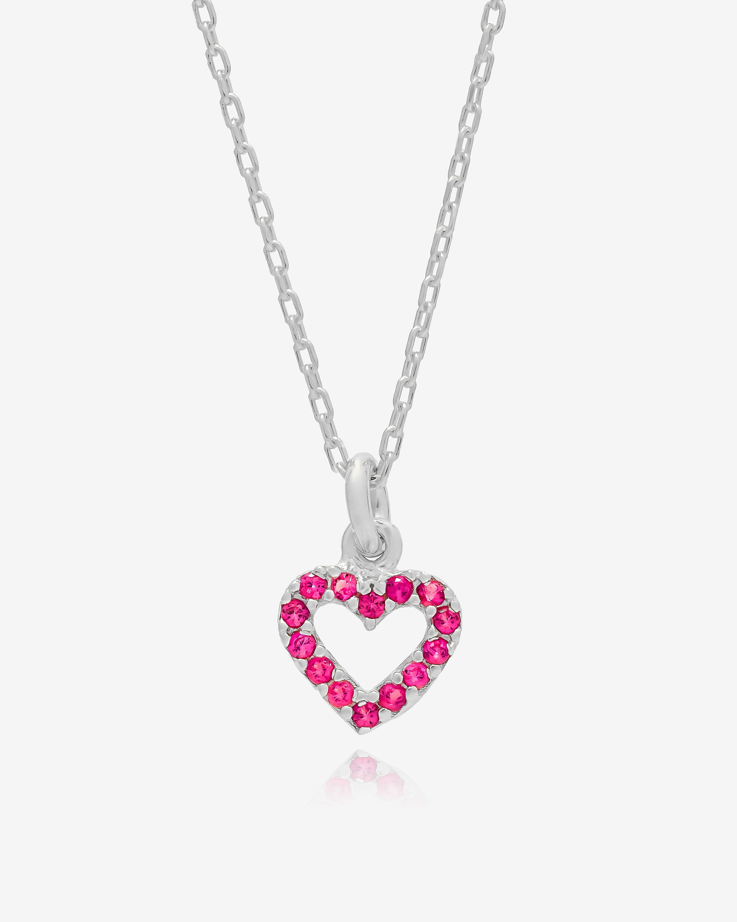 Sparkling Heart Pendant CZ Necklace