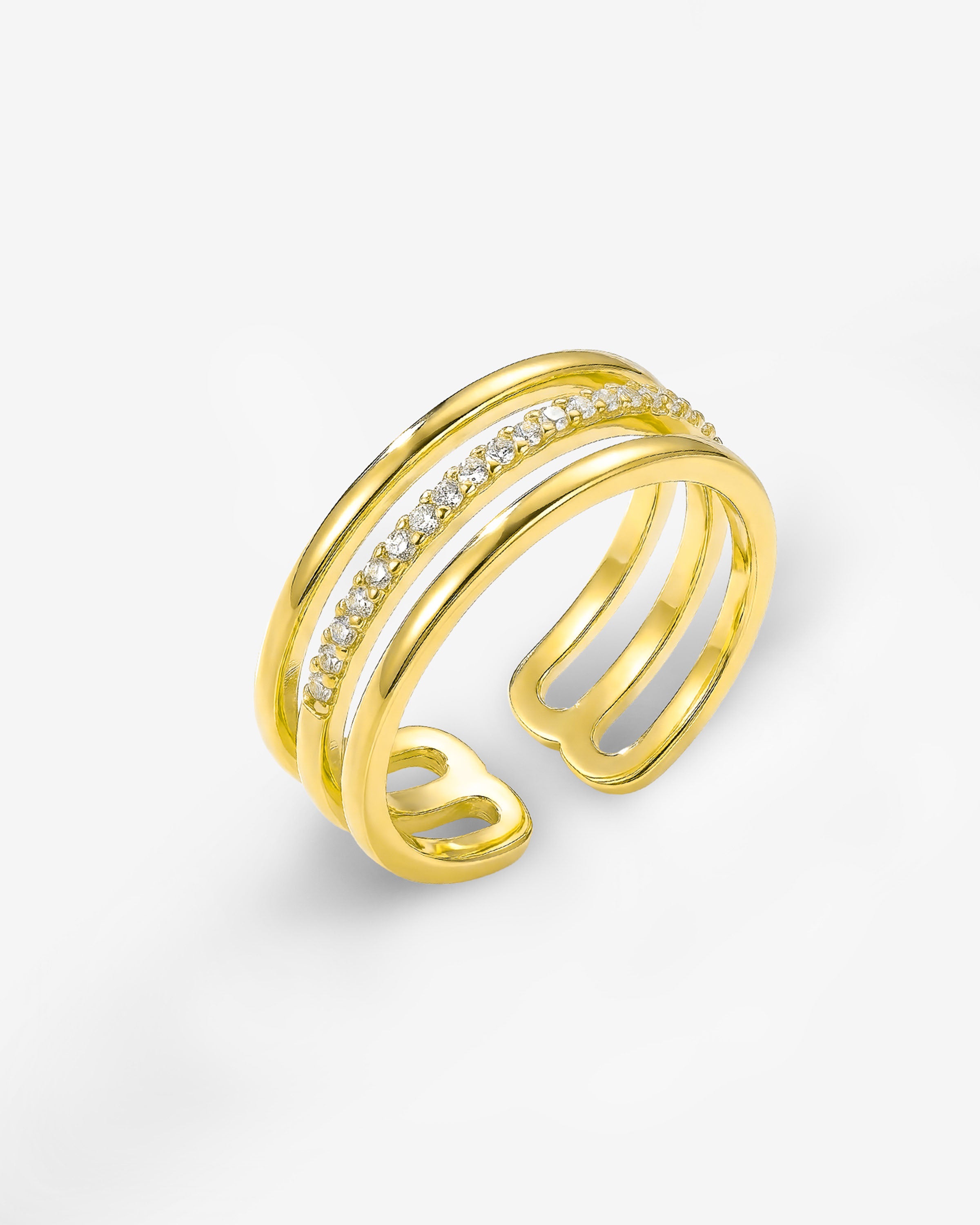 Elegant Triple Band CZ Ring