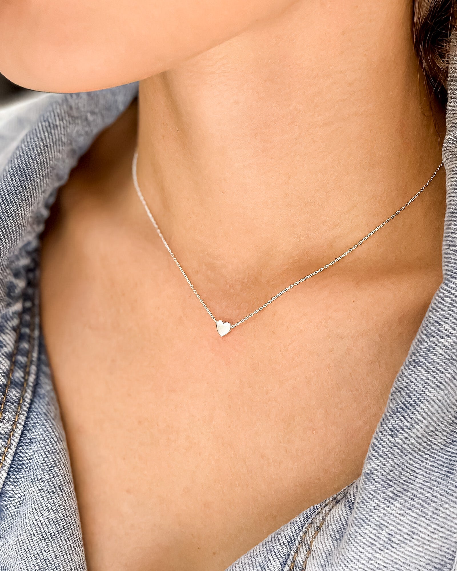 Dainty Heart Necklace - Sterling Silver