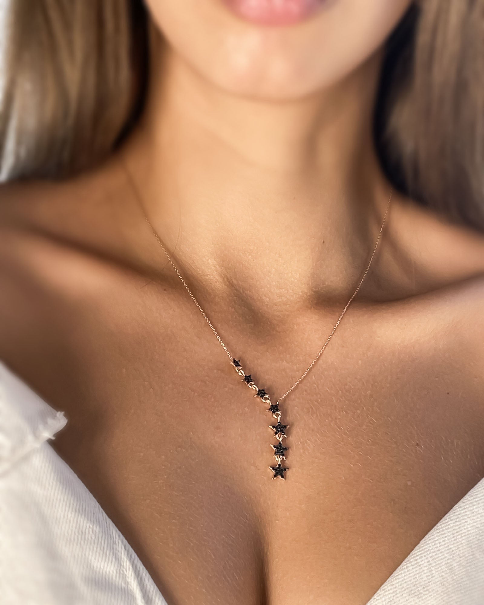 Star Lariat Necklace - Sterling Silver