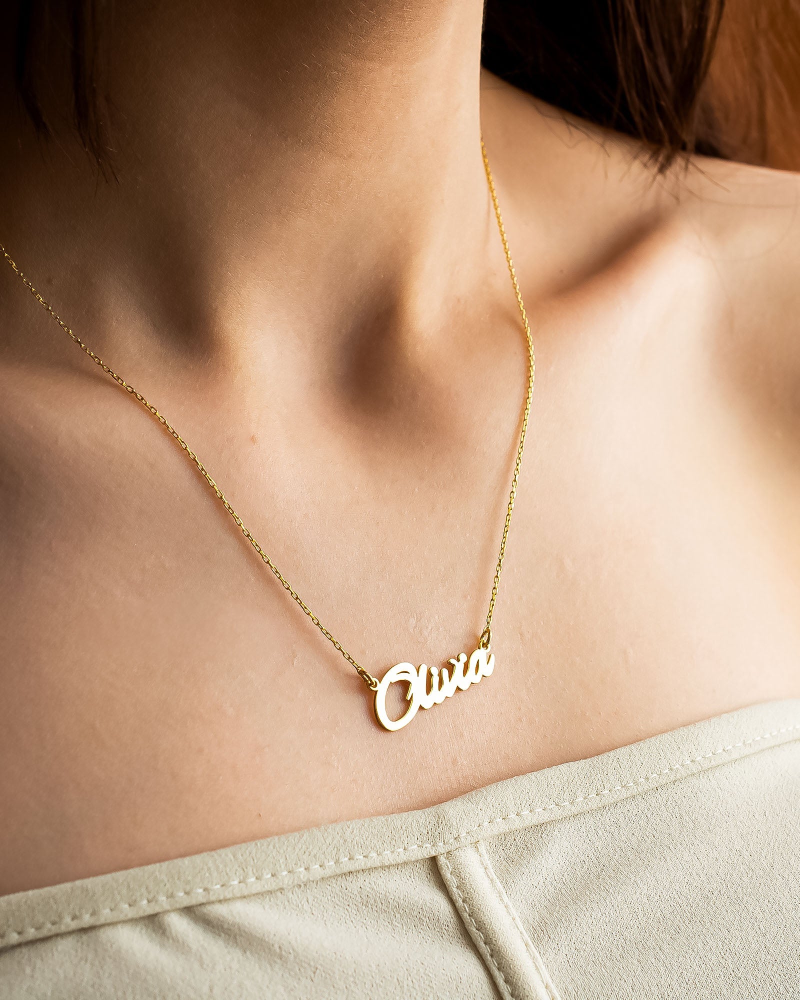 Personalised Minimalist Name Necklace - Sterling Silver