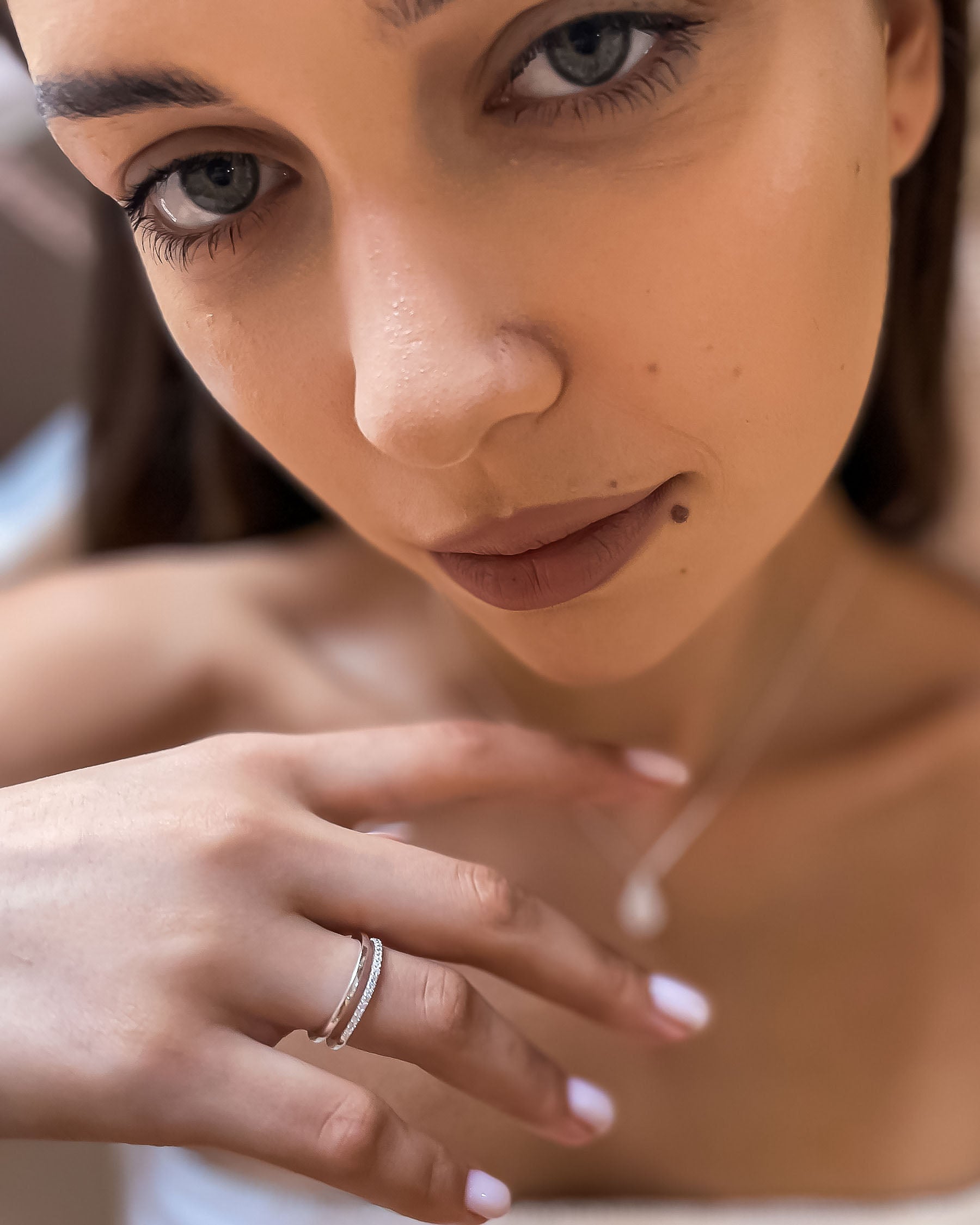 Elegant Double Band CZ Ring - Sterling Silver