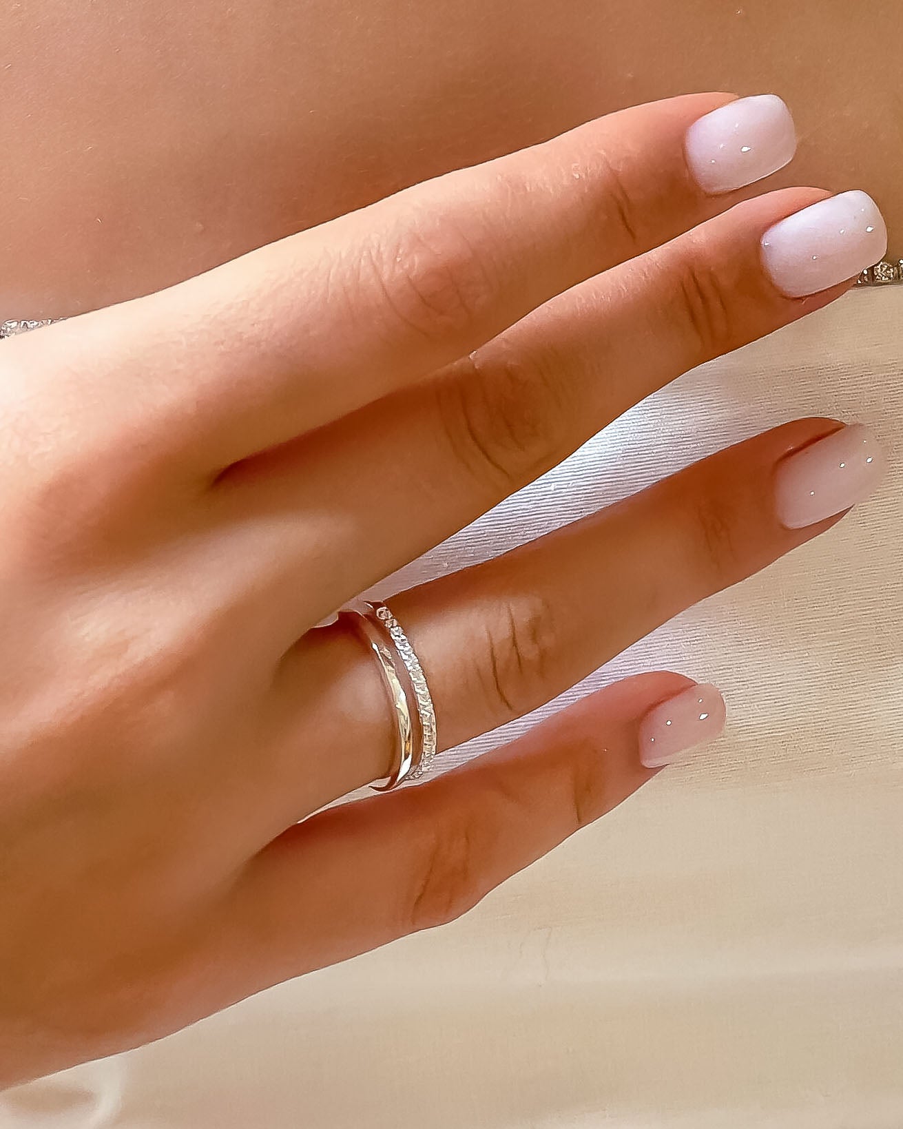 Elegant Double Band CZ Ring - Sterling Silver