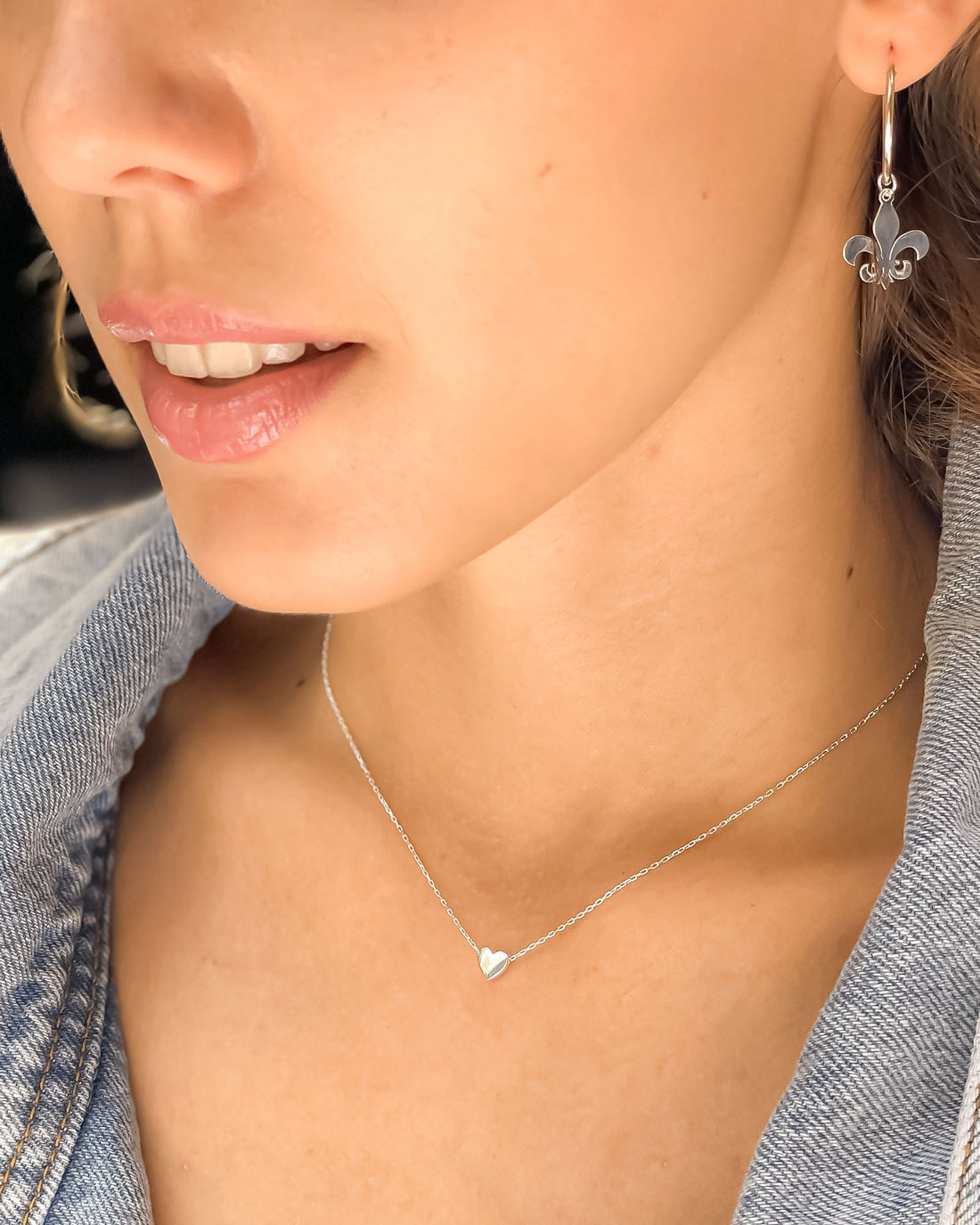 Dainty Heart Necklace - Sterling Silver