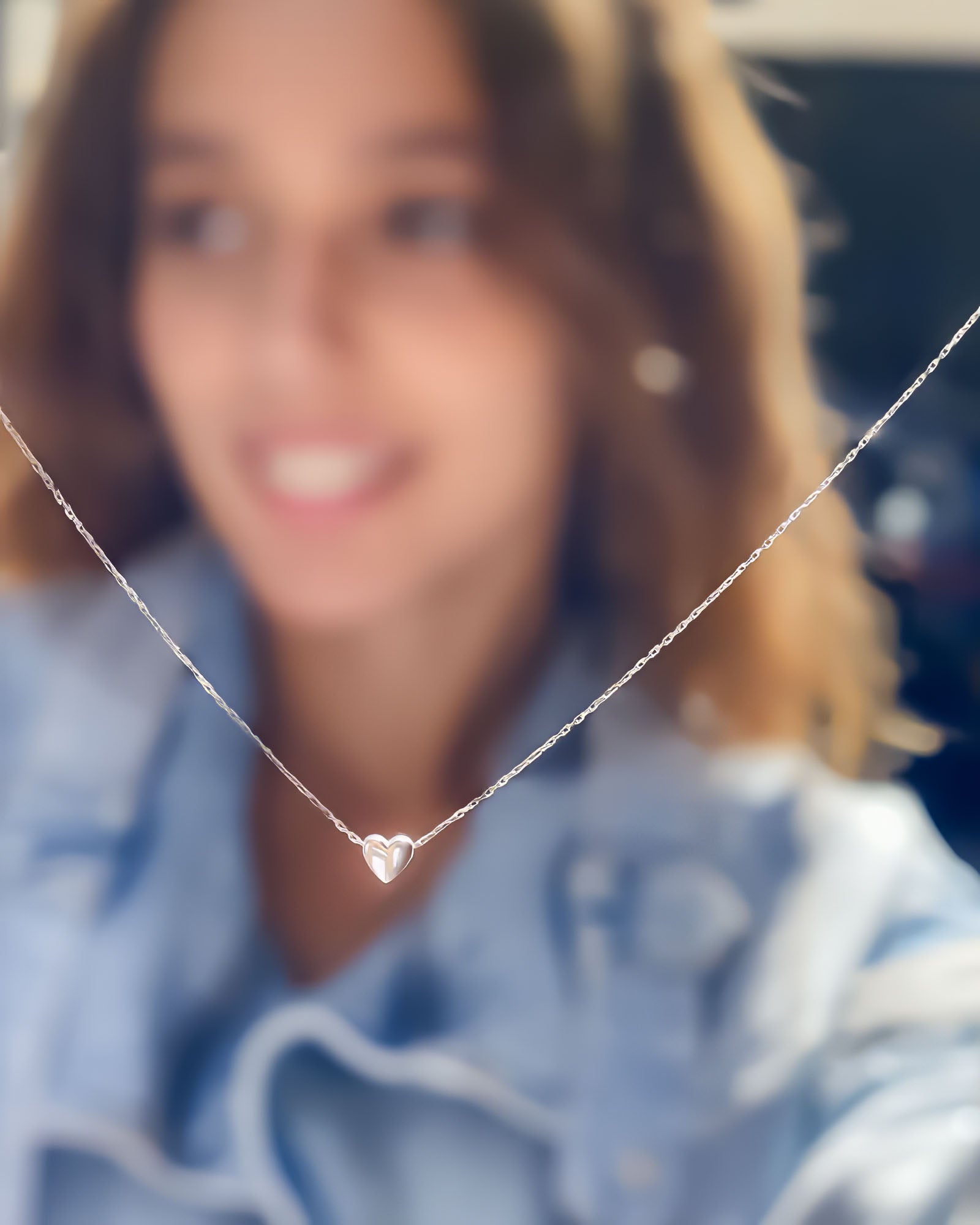 Dainty Heart Necklace - Sterling Silver