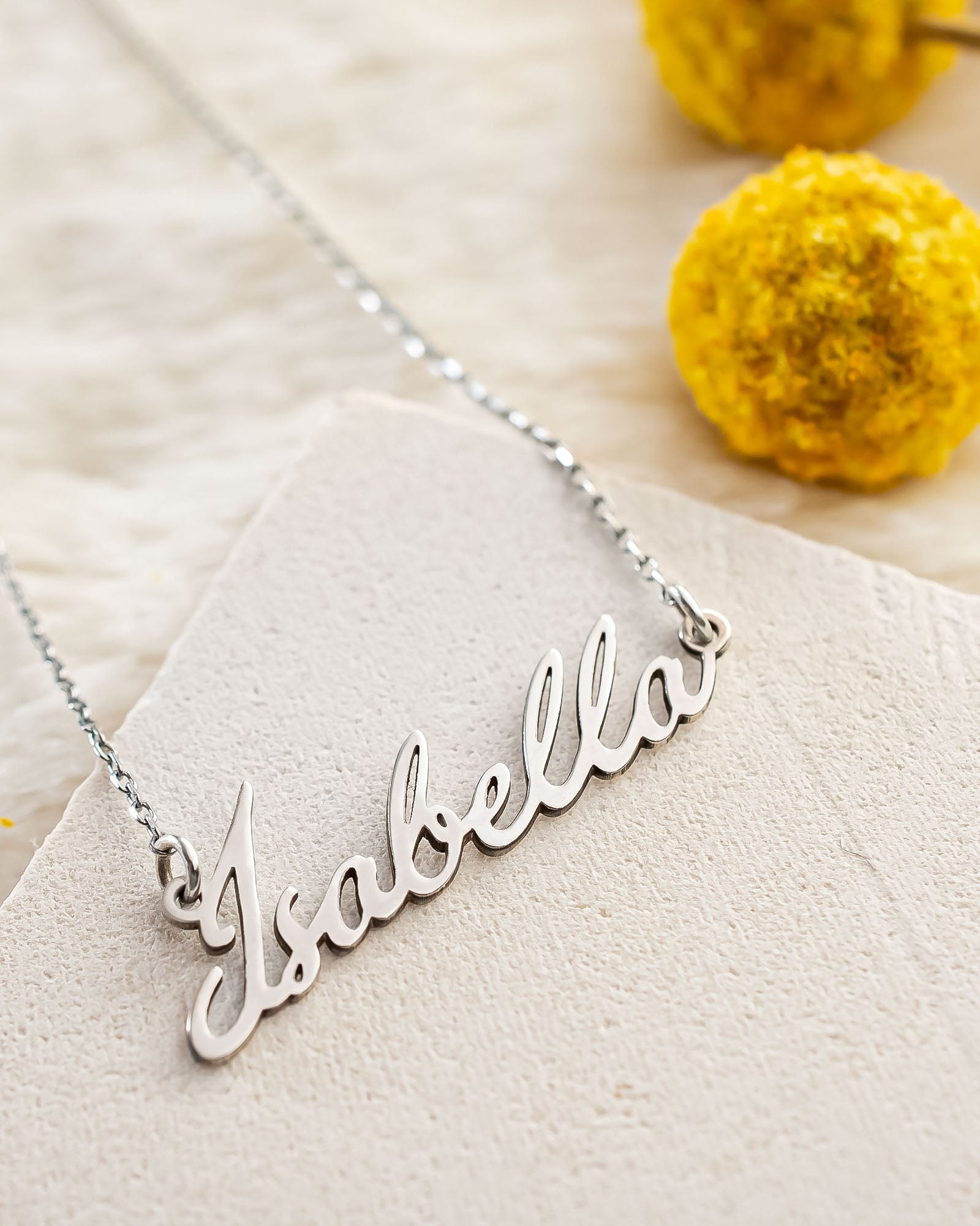 Personalised Minimalist Name Necklace - Sterling Silver