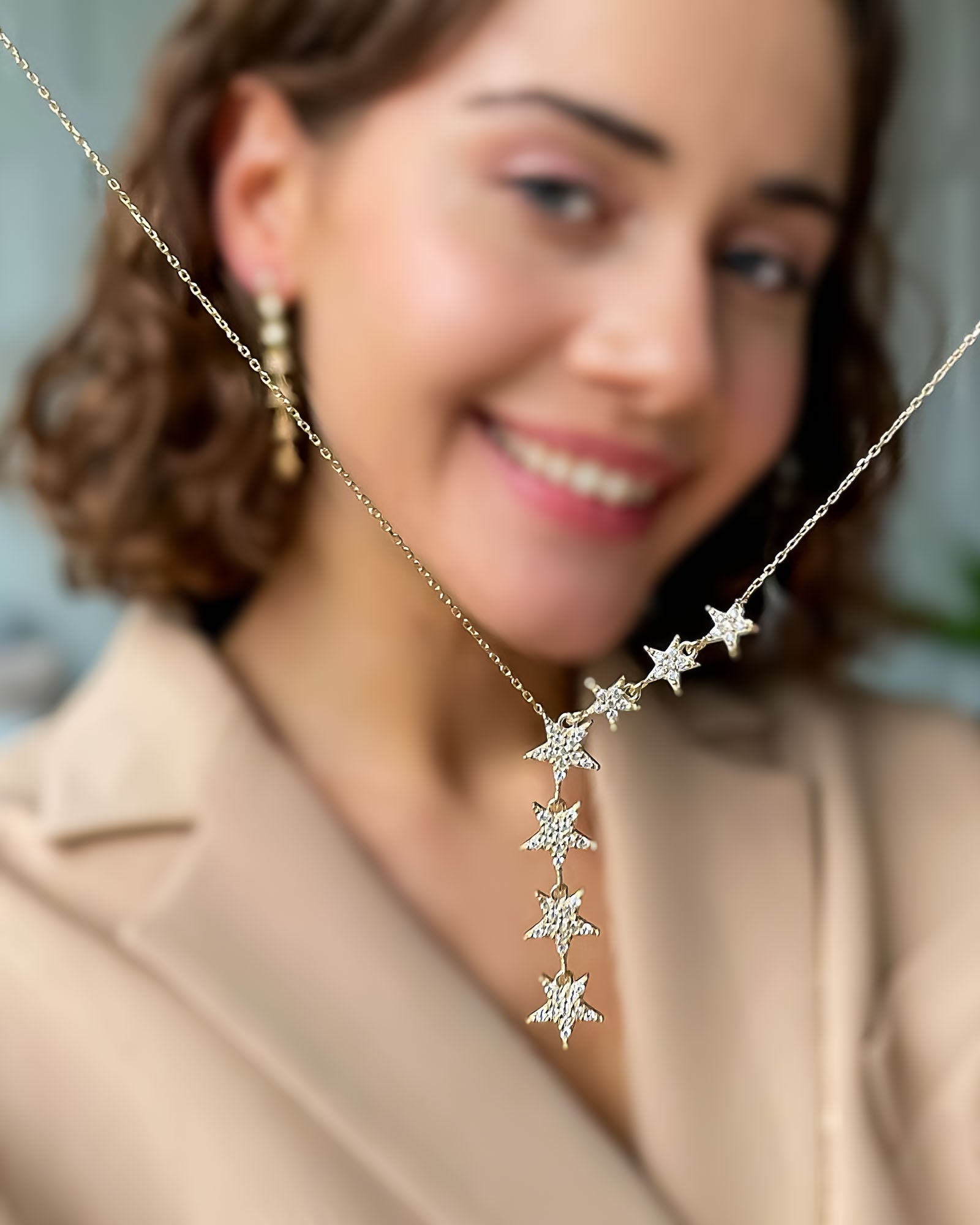 Star Lariat Necklace - Sterling Silver