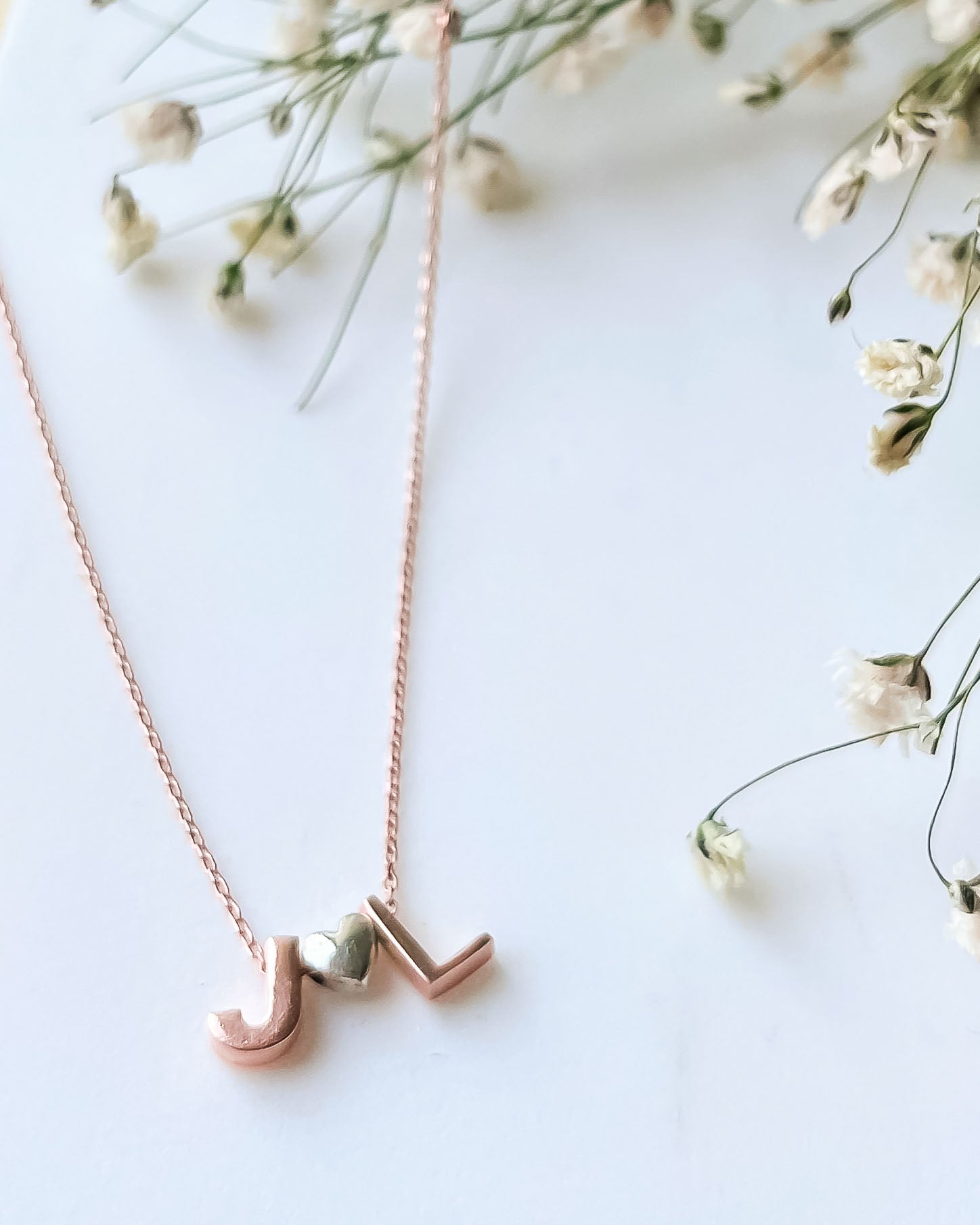 Personalised Multi Initial Heart Necklace - Sterling Silver