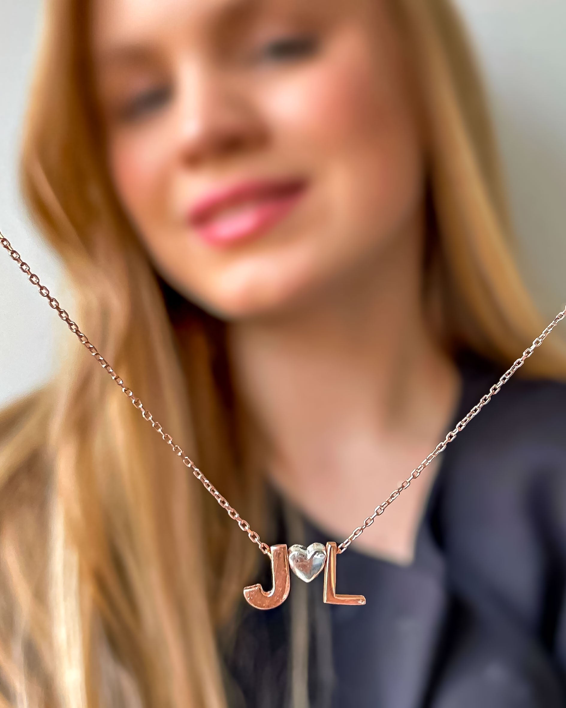 Personalised Multi Initial Heart Necklace - Sterling Silver