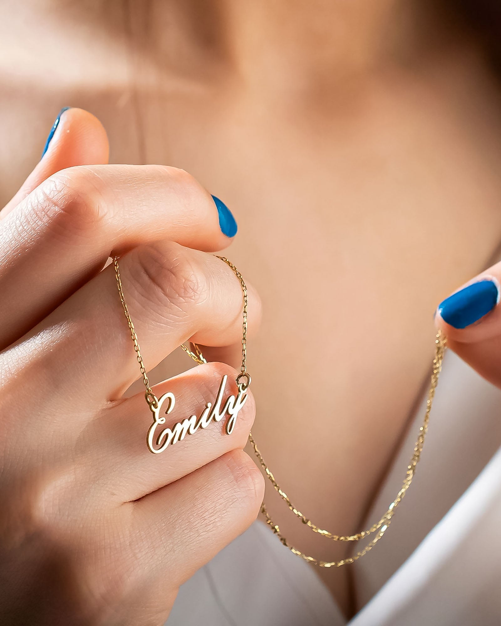 Personalised Minimalist Name Necklace - Sterling Silver