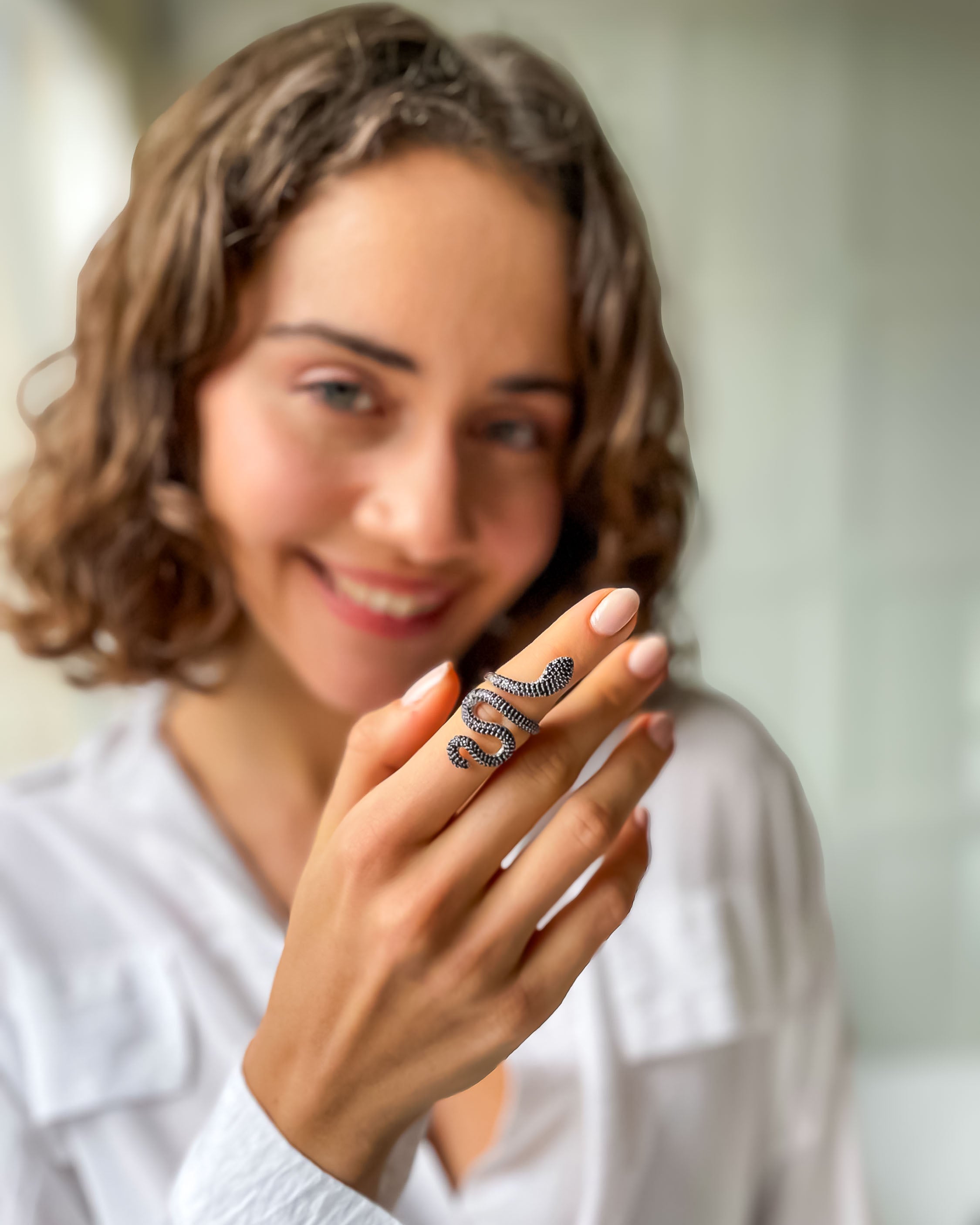 Snake Statement Ring - Sterling Silver