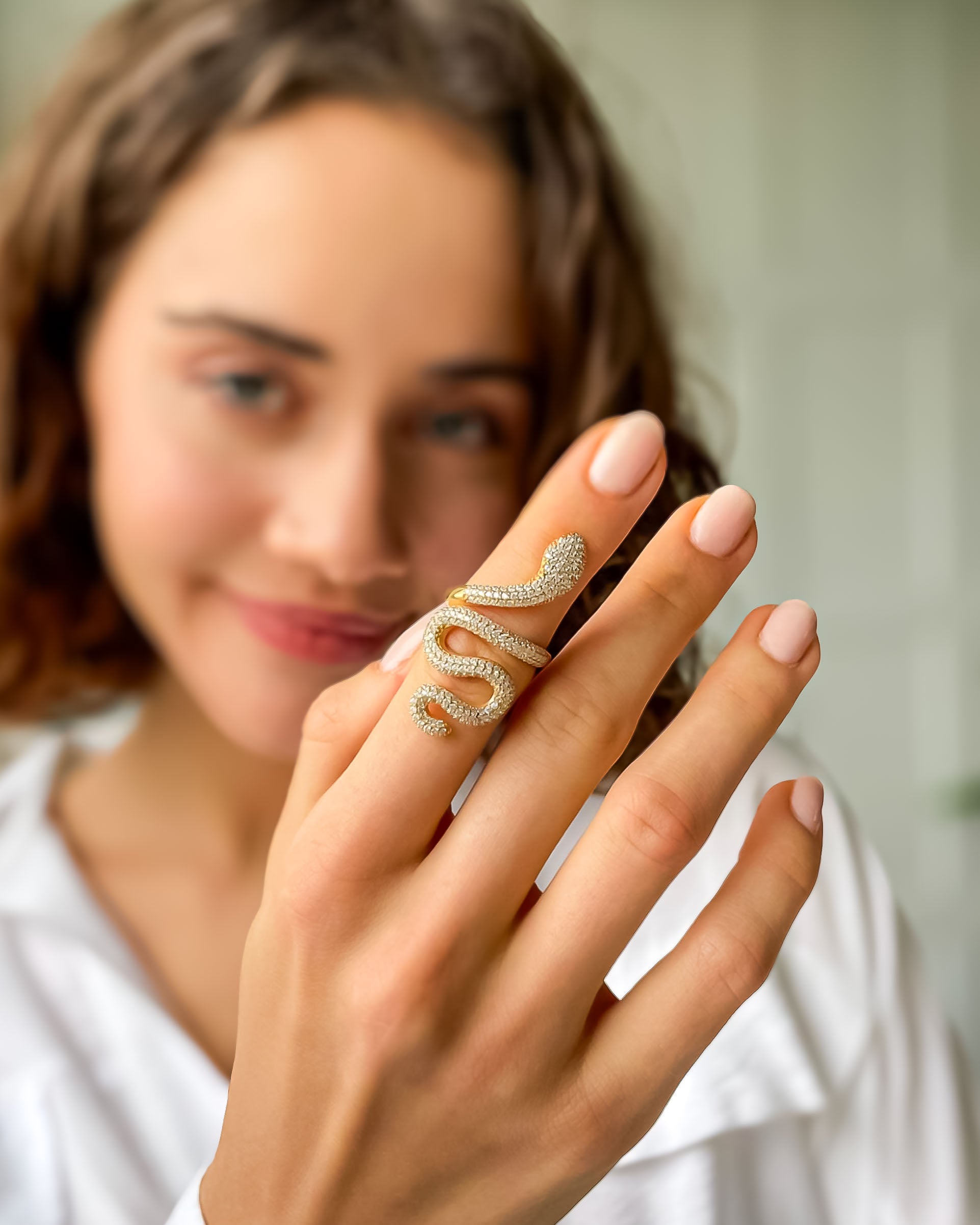 Snake Statement Ring - Sterling Silver