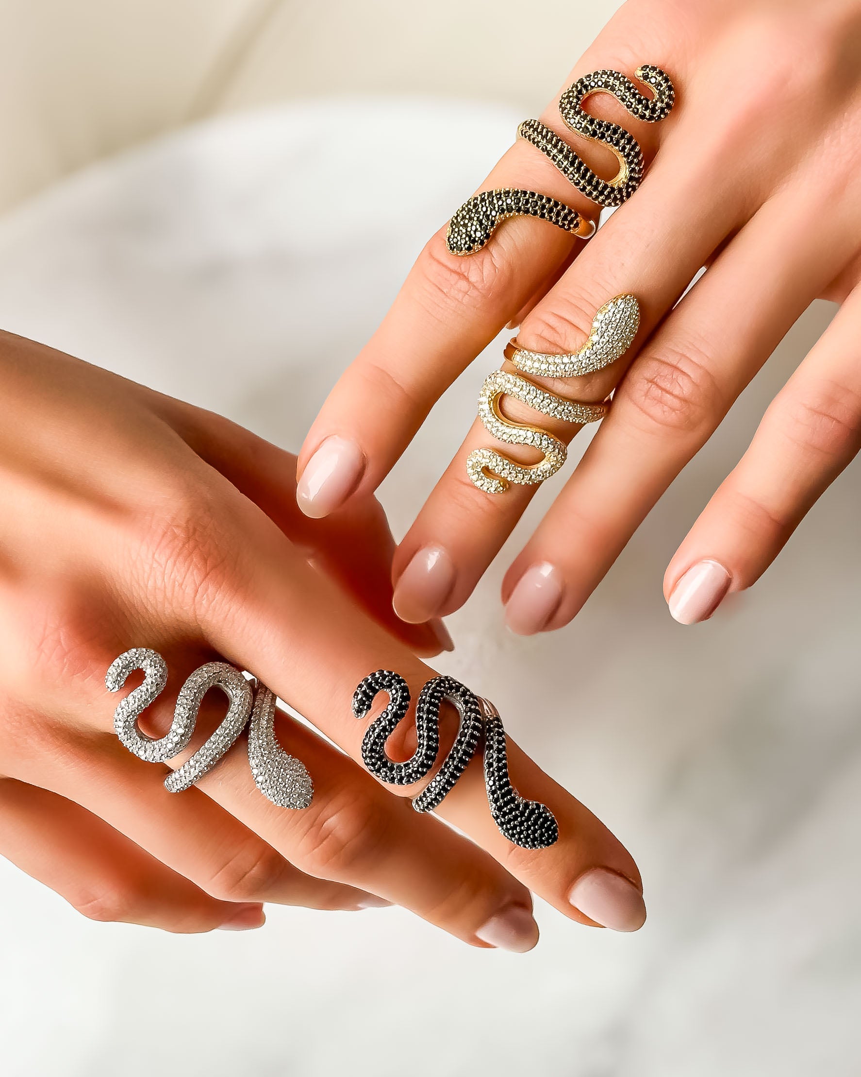 Snake Statement Ring - Sterling Silver