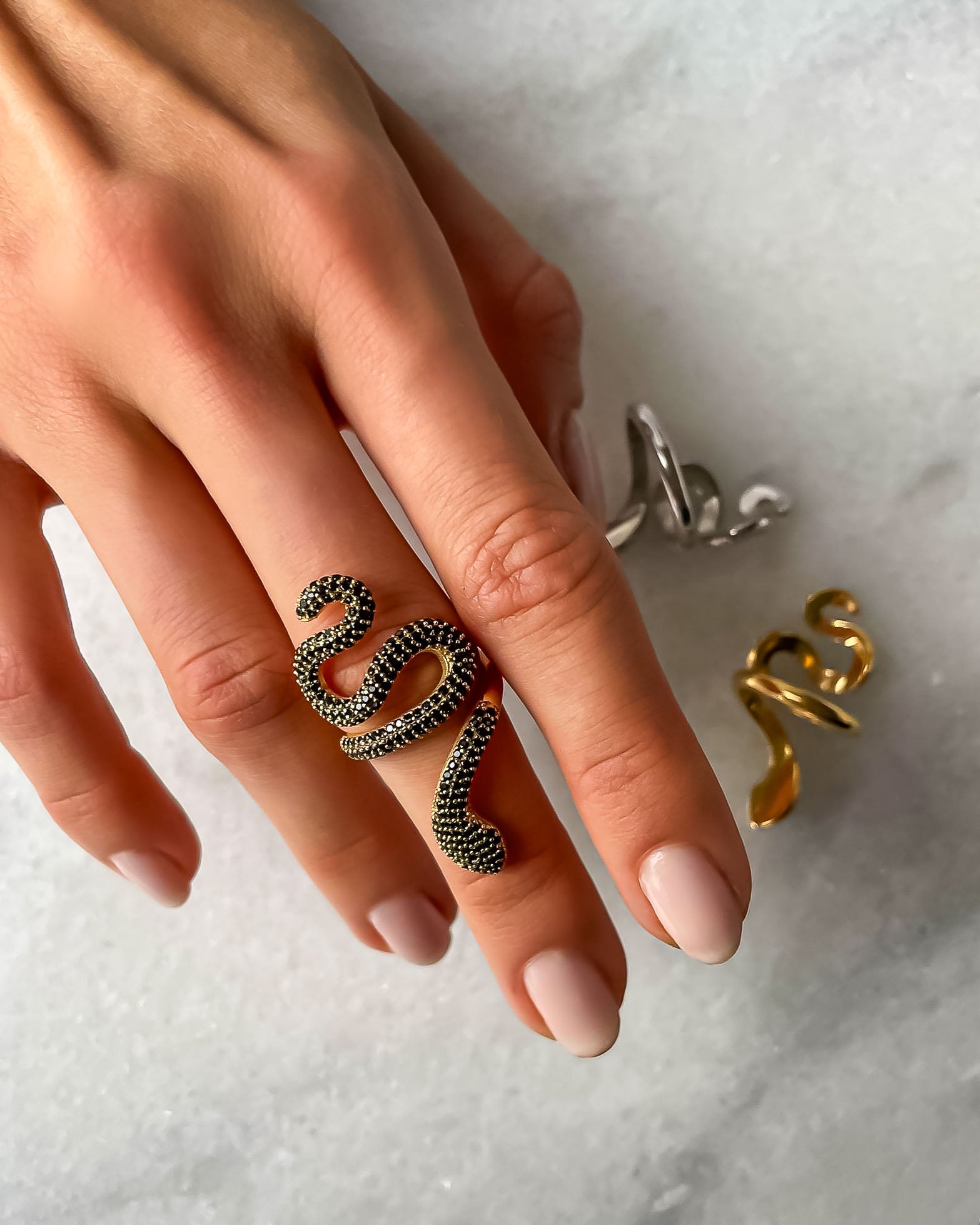 Snake Statement Ring - Sterling Silver