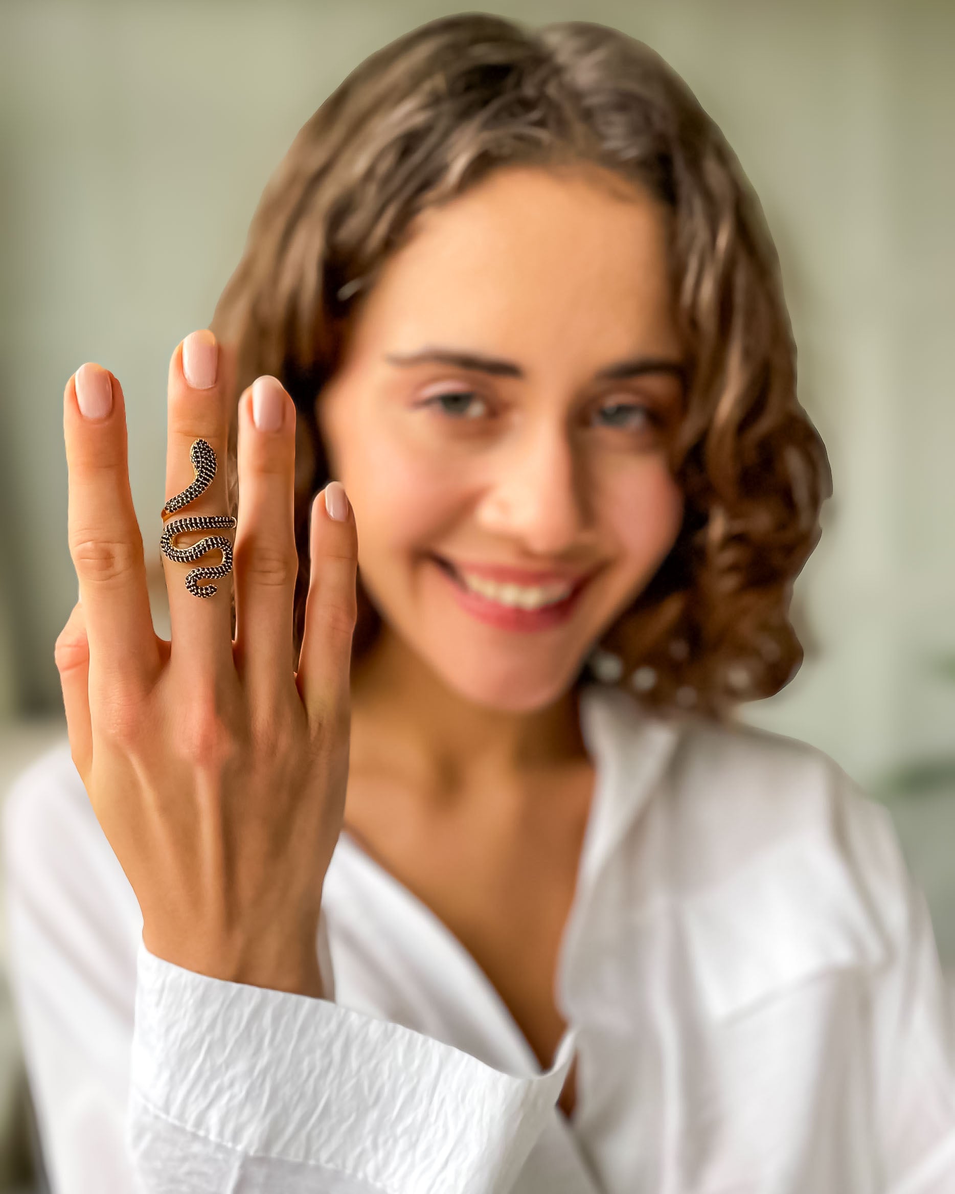 Snake Statement Ring - Sterling Silver