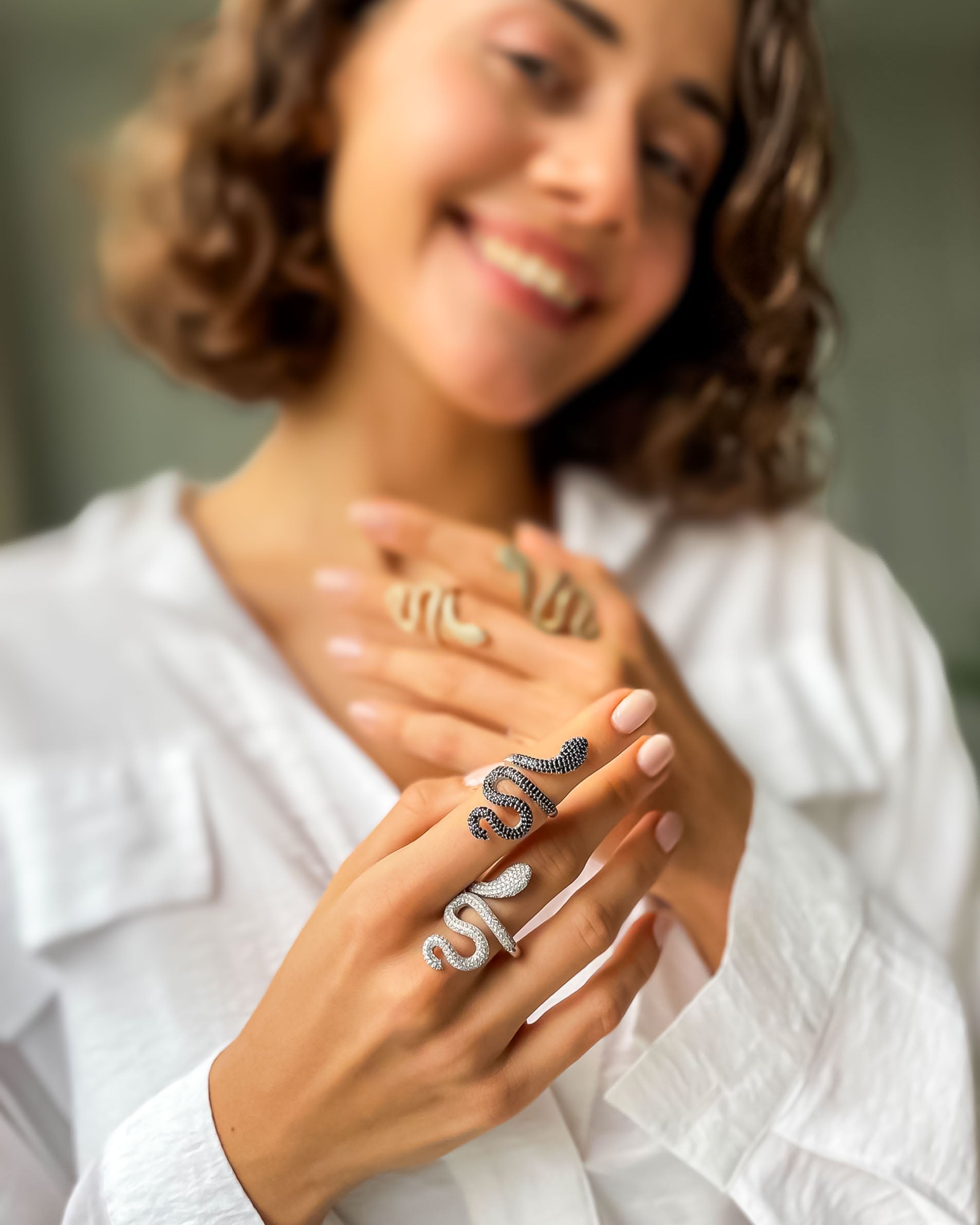 Snake Statement Ring - Sterling Silver