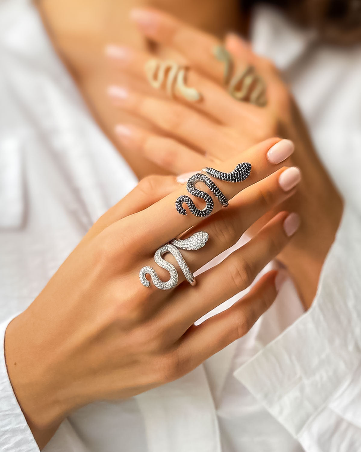 Snake Statement Ring - Sterling Silver