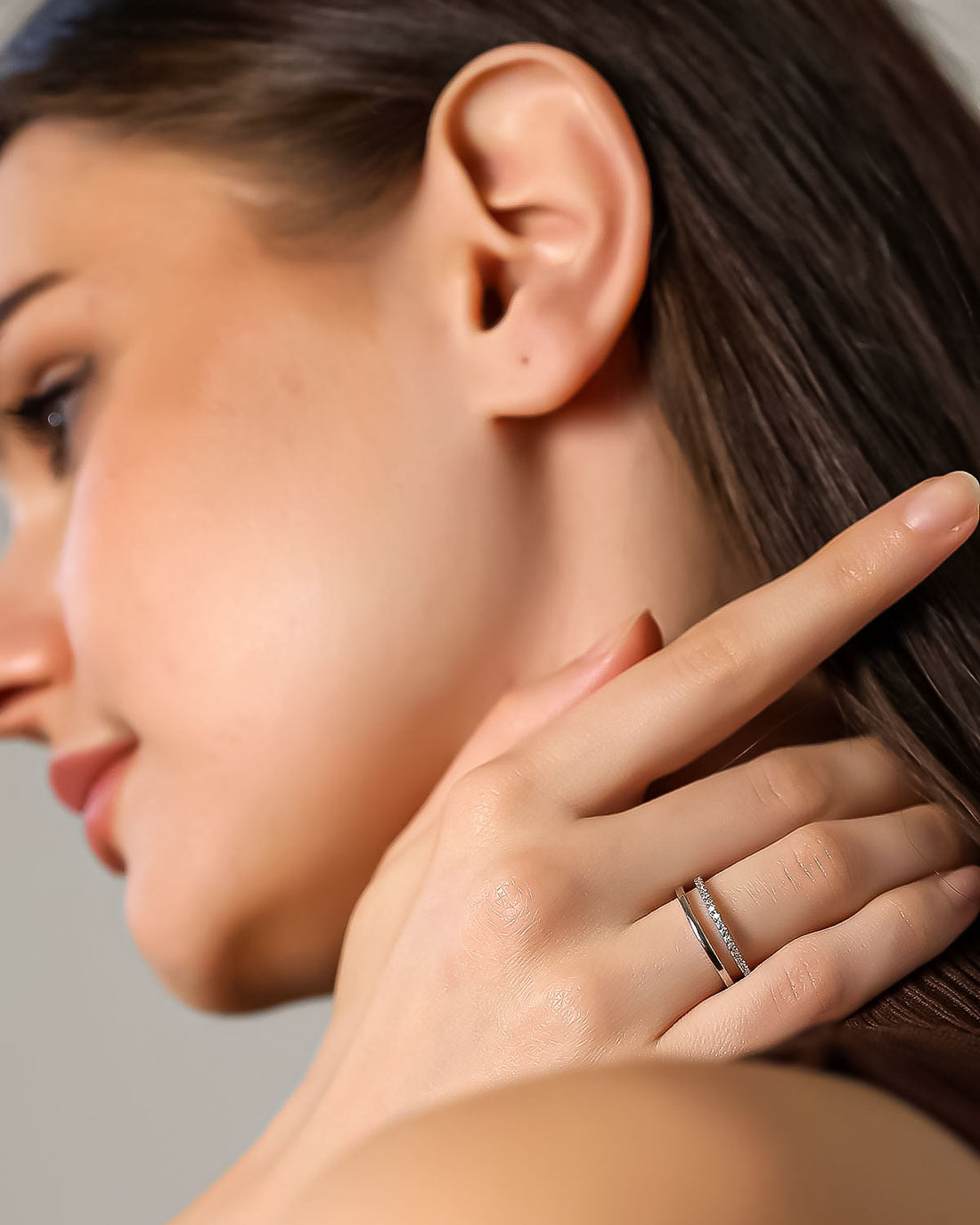 Elegant Double Band CZ Ring - Sterling Silver