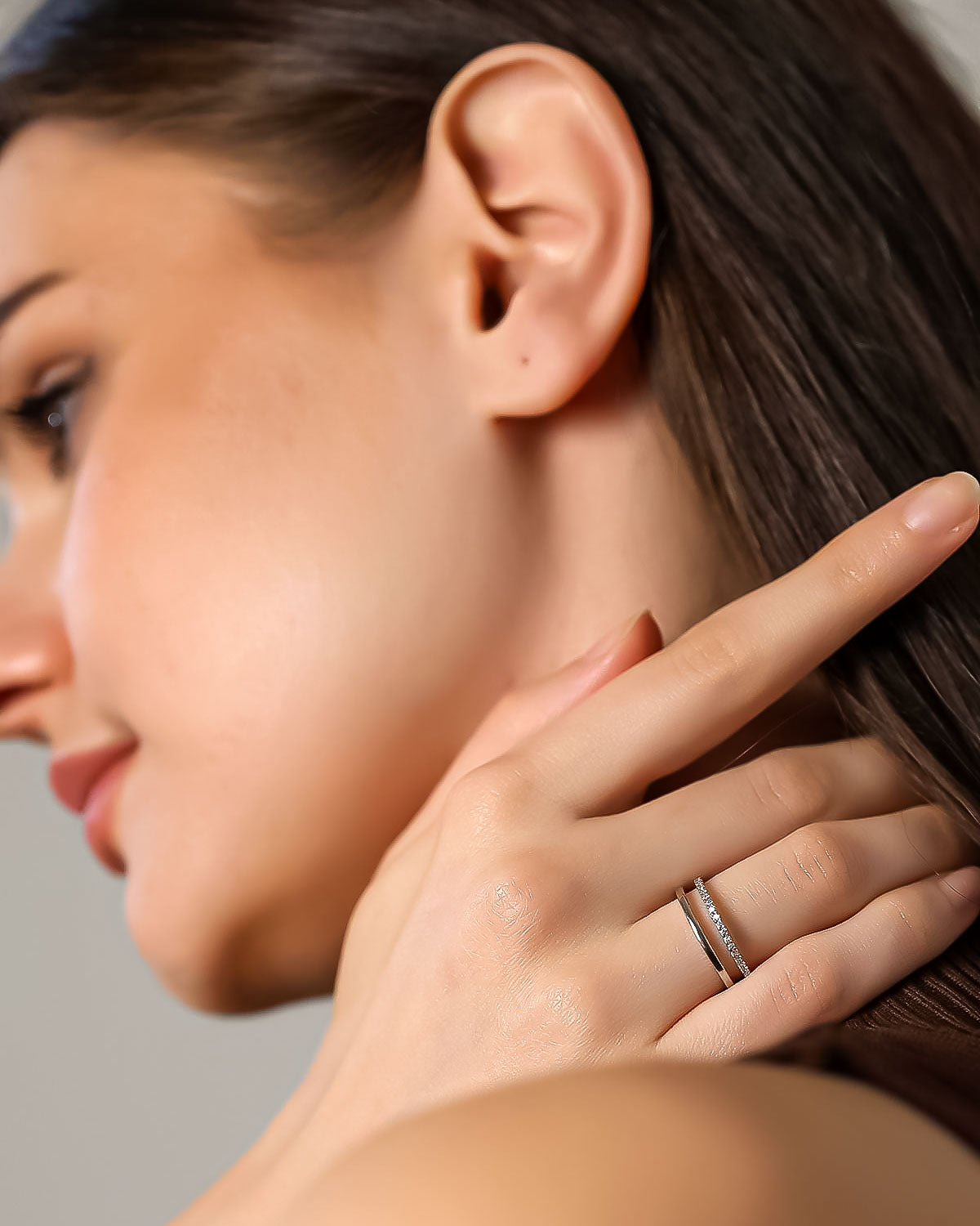 Elegant Double Band CZ Ring - Sterling Silver