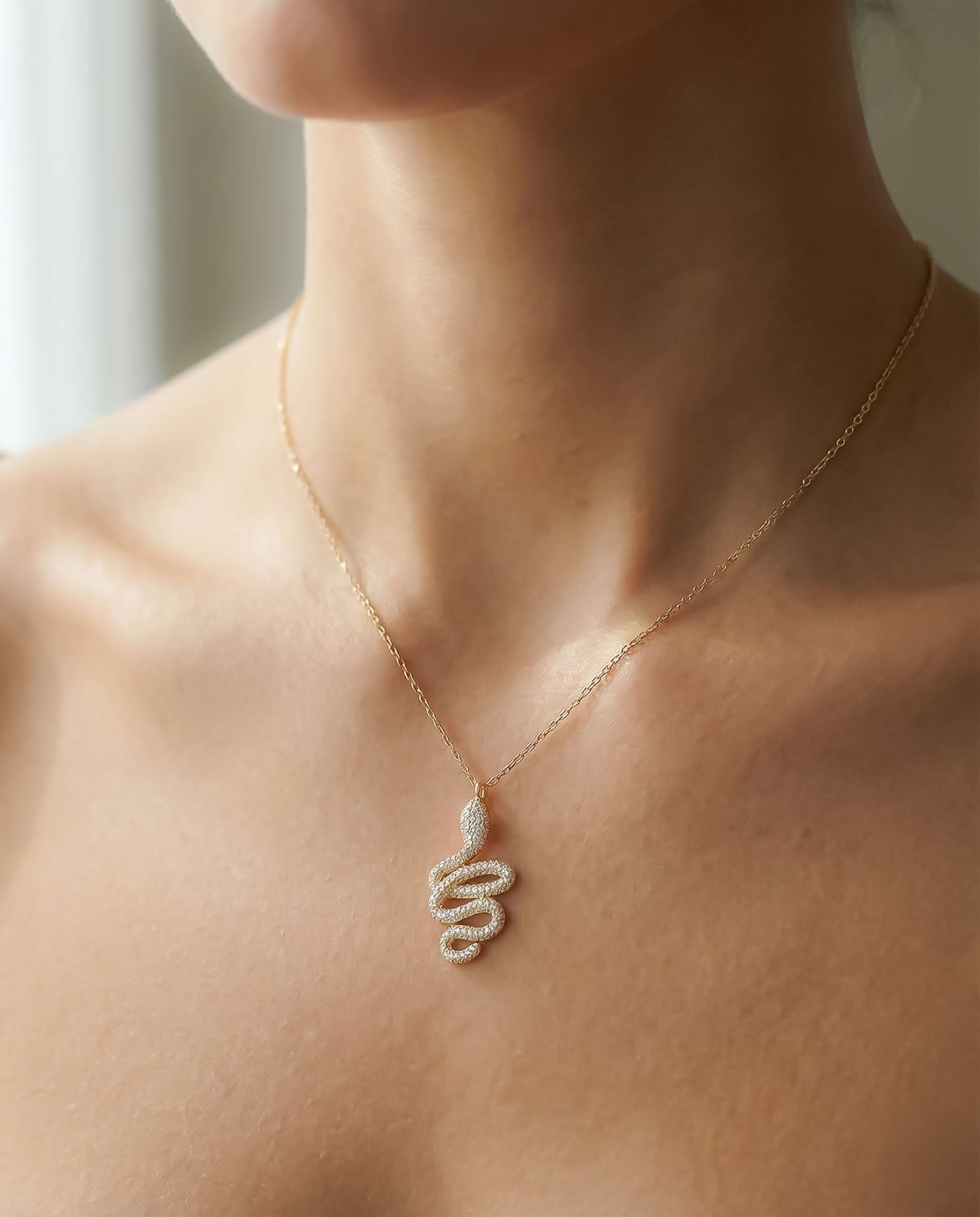 Statement Snake Pendant Necklace