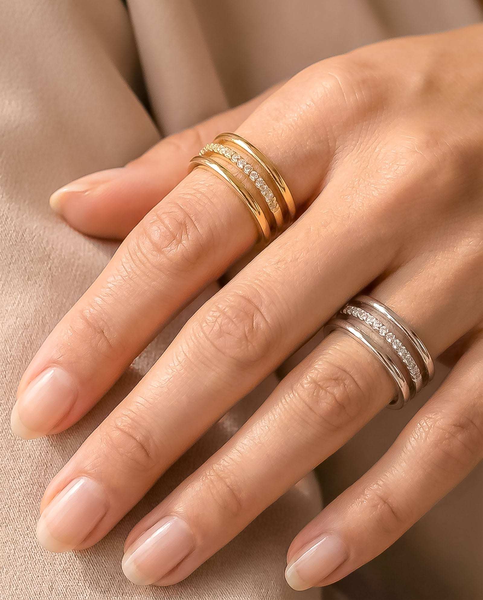 Elegant Triple Band CZ Ring