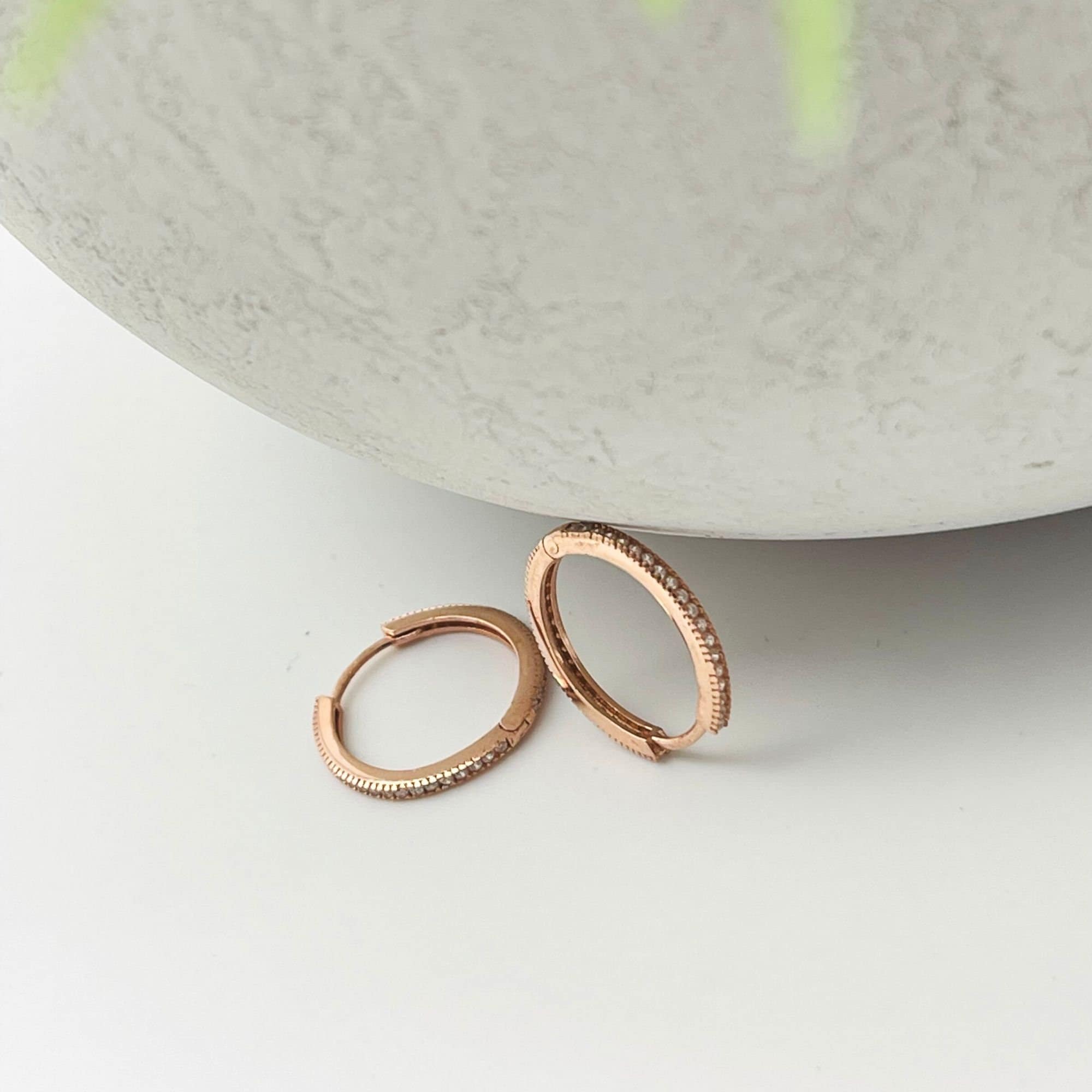 Zircon CZ Hoop Earrings - Sterling Silver