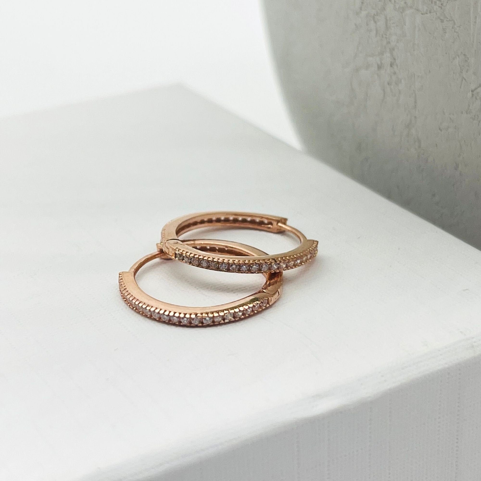 Zircon CZ Hoop Earrings - Sterling Silver