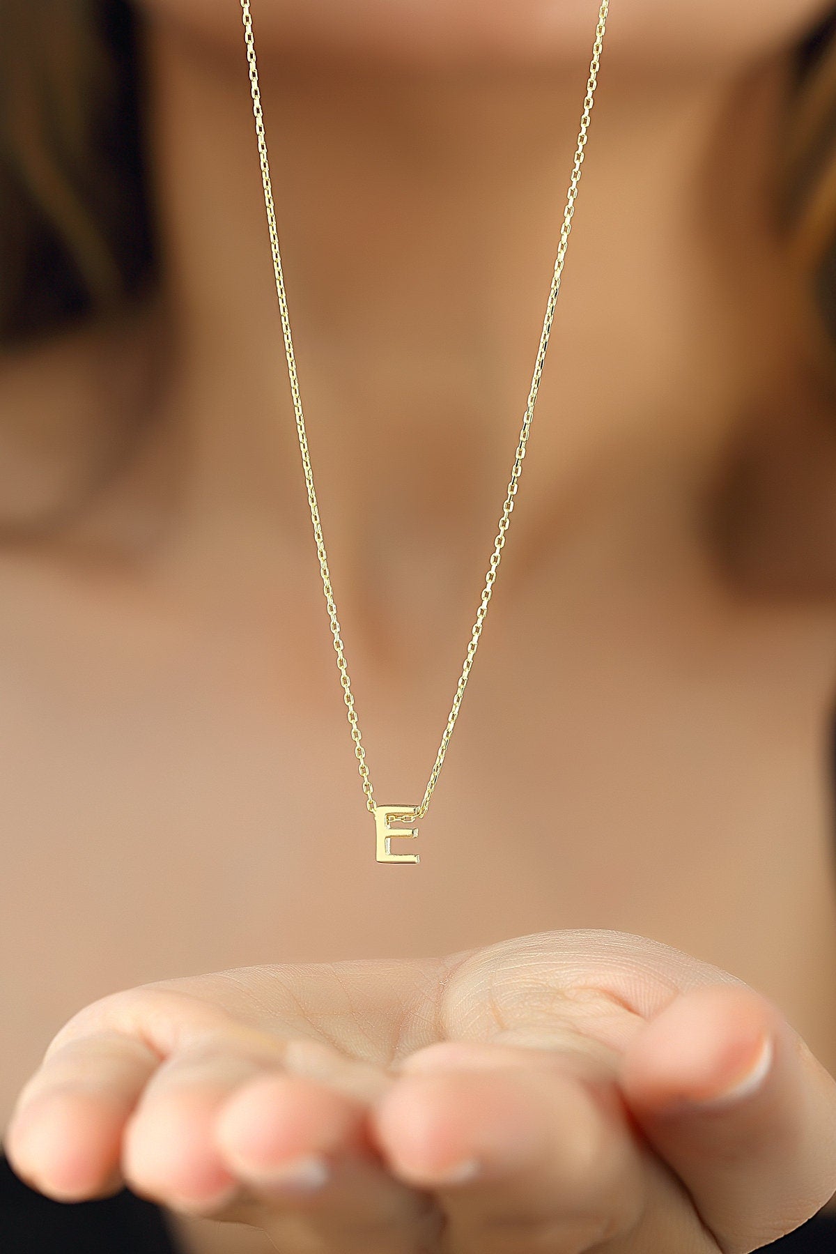 Personalized Initial Letter Necklace - Sterling Silver