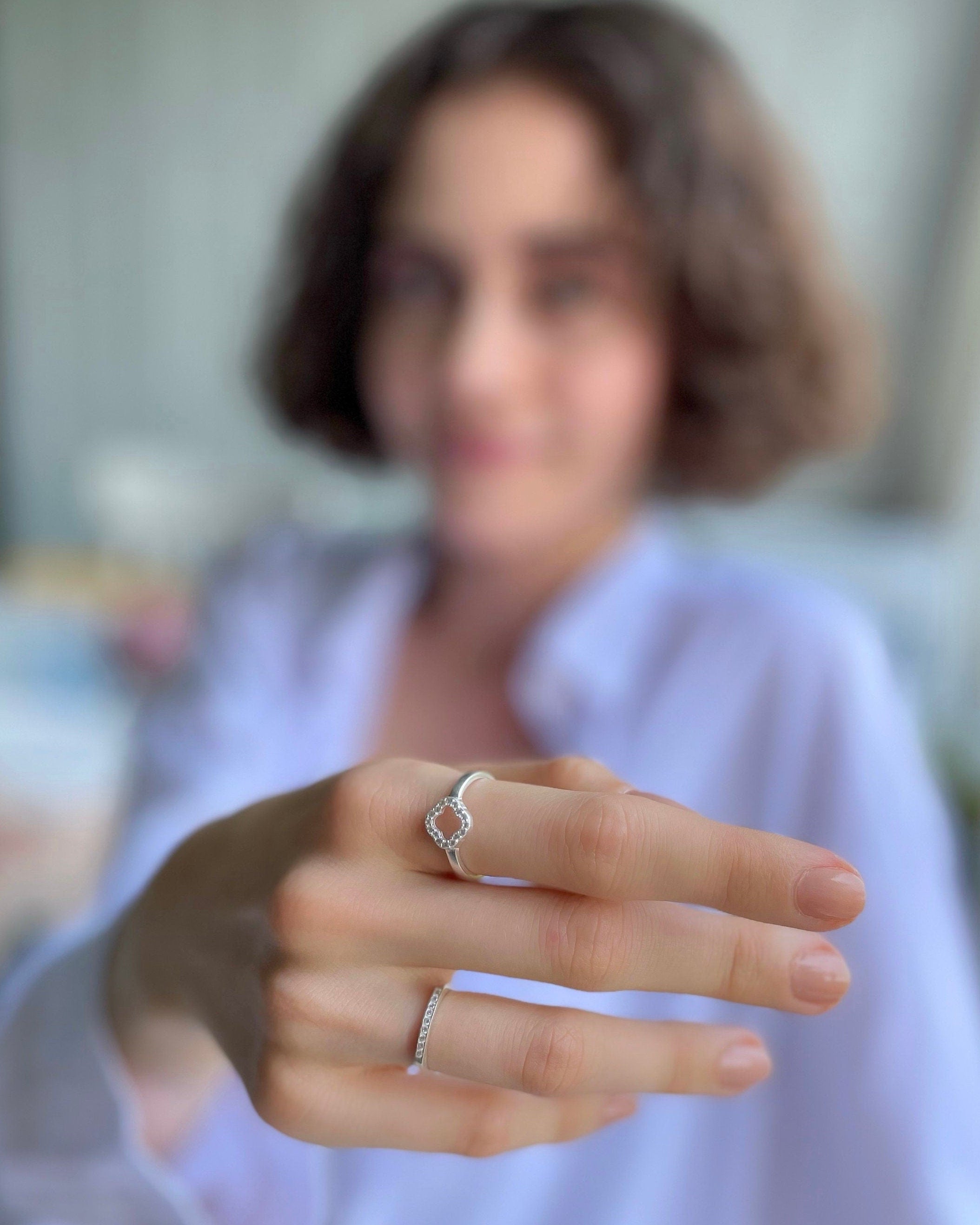 Four Leaf Clover Ring - Sterling Silver - Sterling Silver