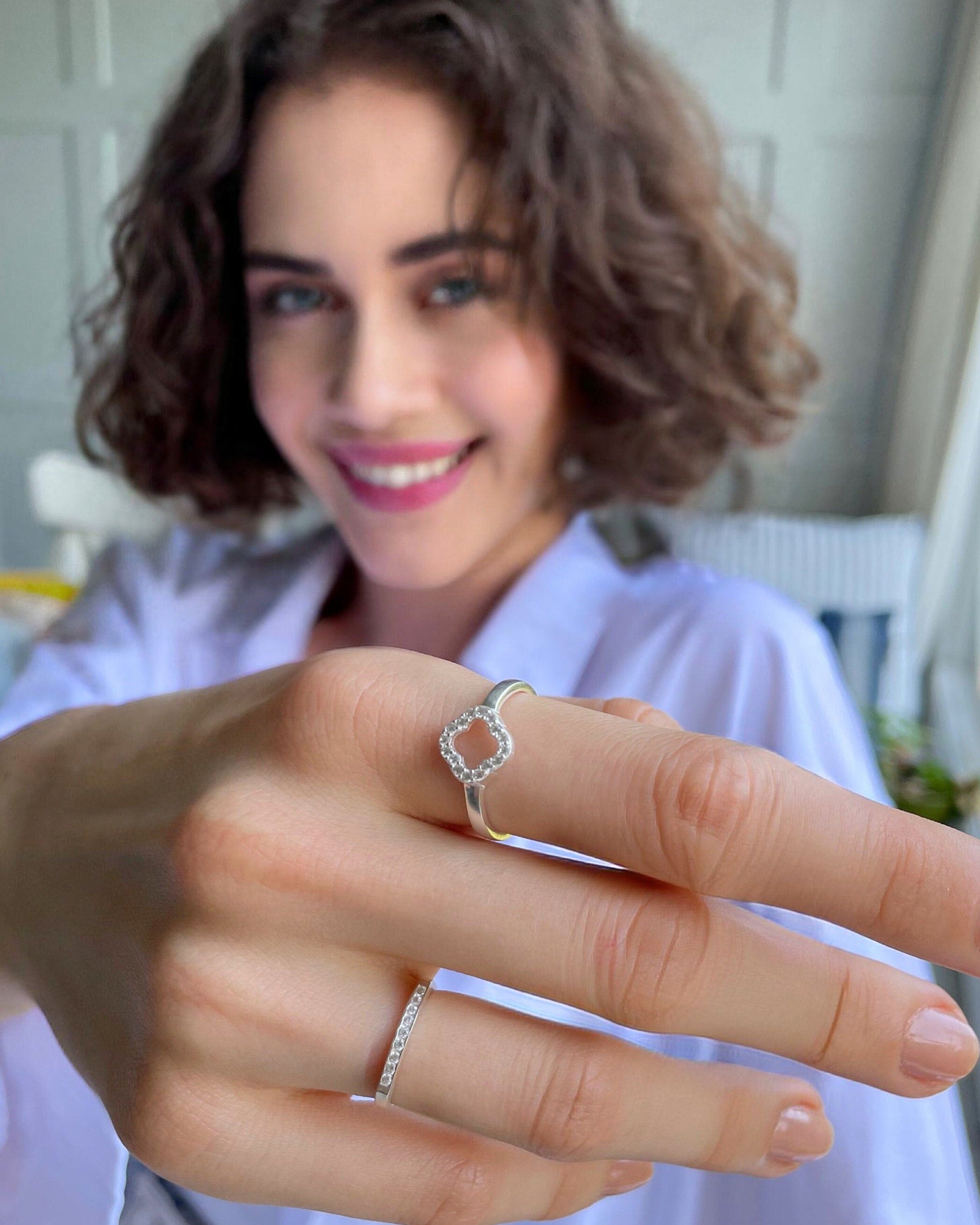 Four Leaf Clover Ring - Sterling Silver - Sterling Silver