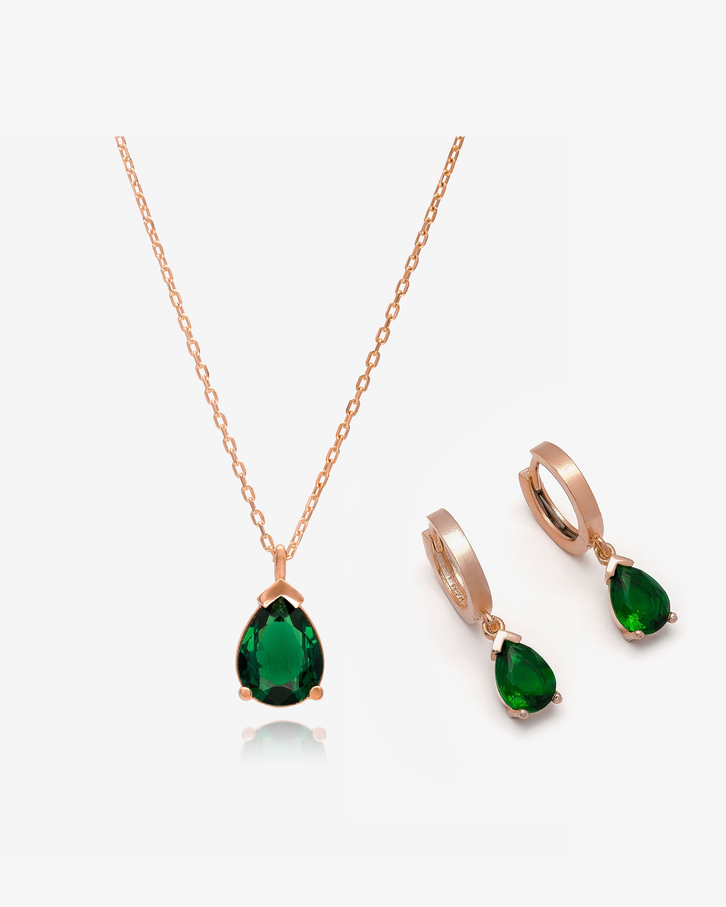 Birthstone Jewelry Set Rose Gold - Sterling Silver