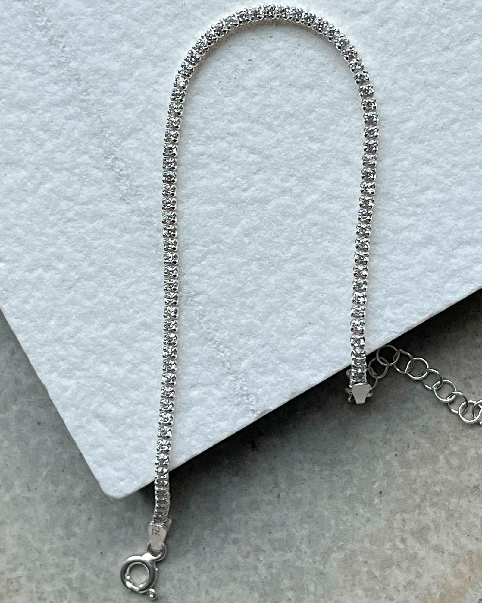 Bridal CZ Tennis Bracelet With Sparkling Stones - Sterling Silver