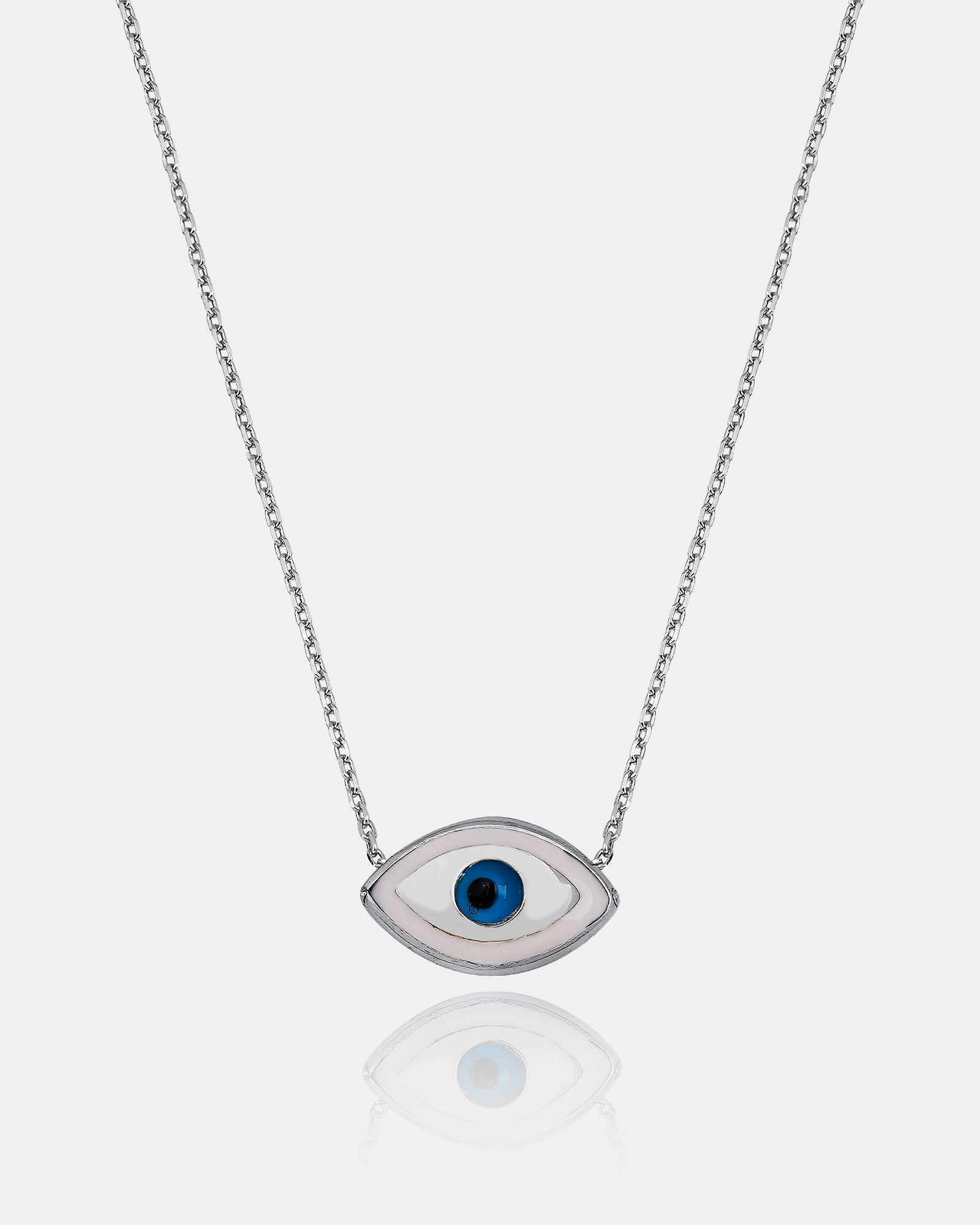 Marquise Evil Eye Protection Necklace - Sterling Silver