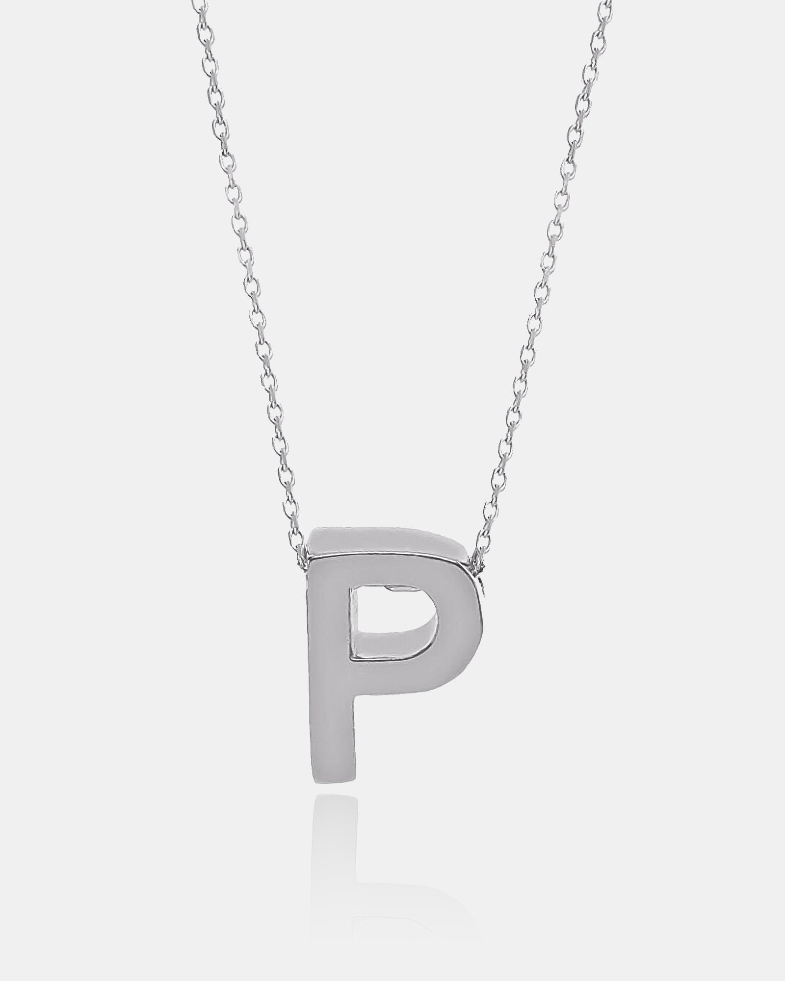 Personalized Initial Letter Necklace - Sterling Silver