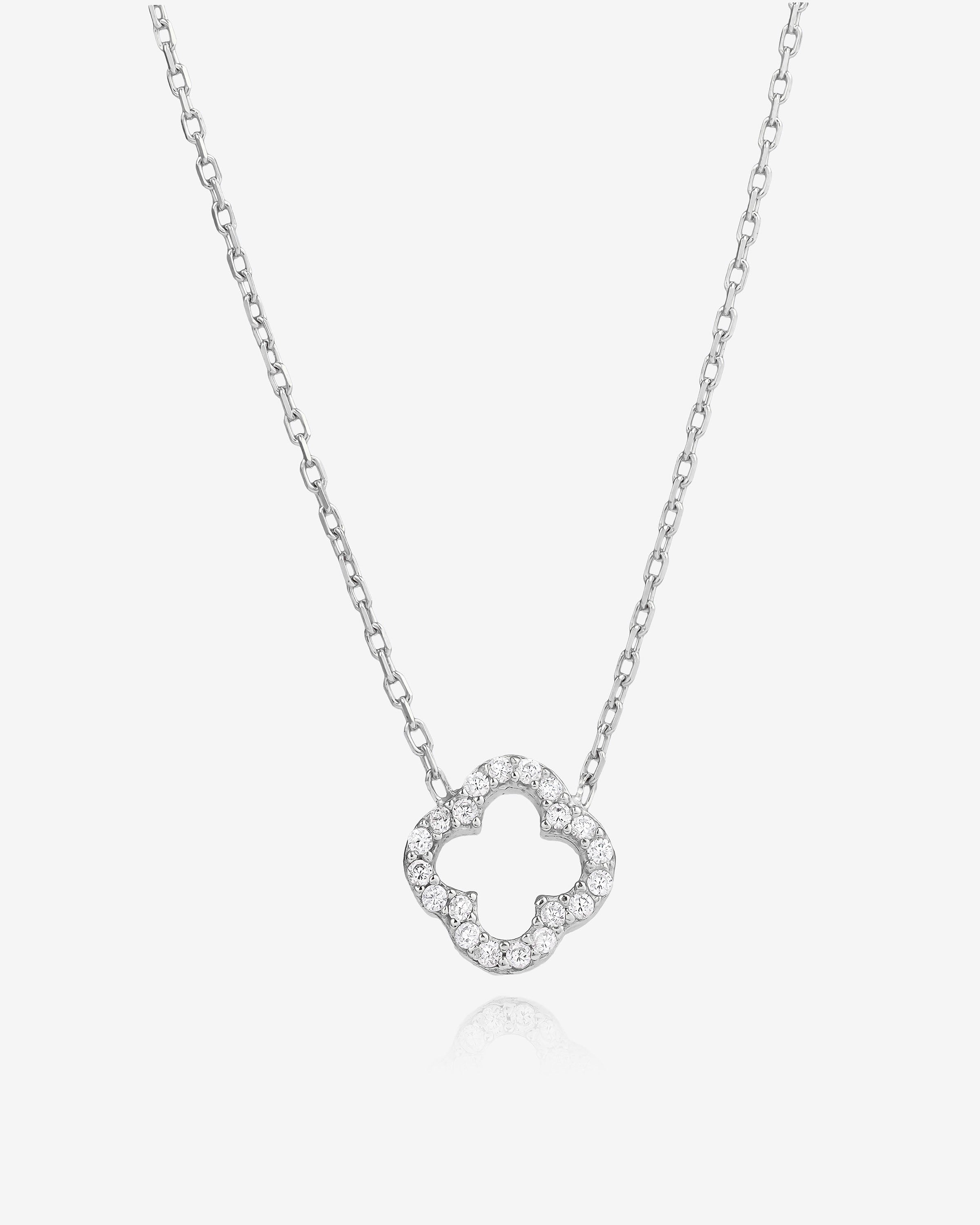 Dainty Four Leaf Clover Necklace - Sterling Silver