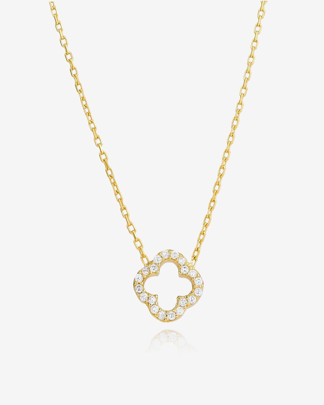 Dainty Four Leaf Clover Necklace - Sterling Silver