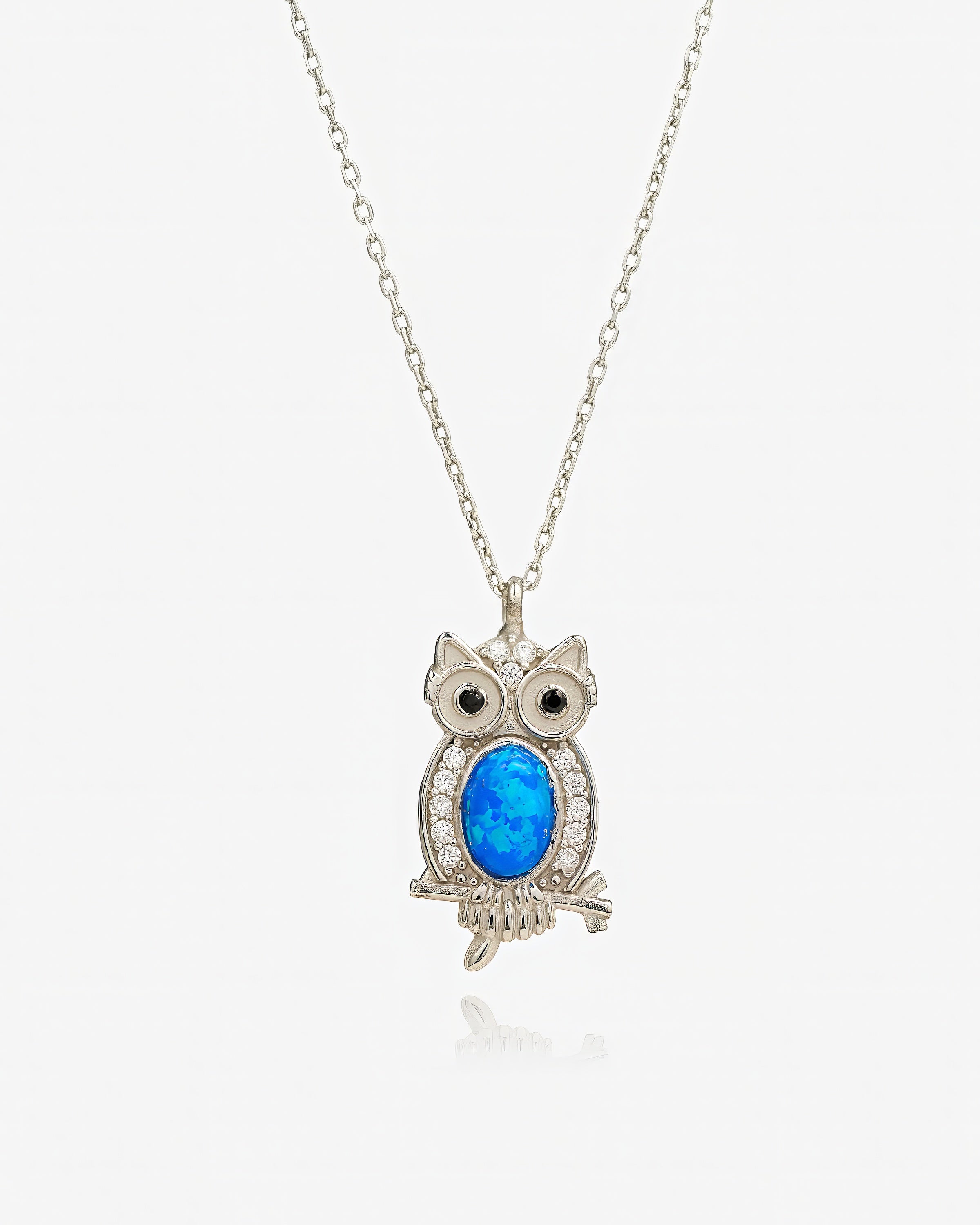 Owl Wisdom Necklace - Sterling Silver