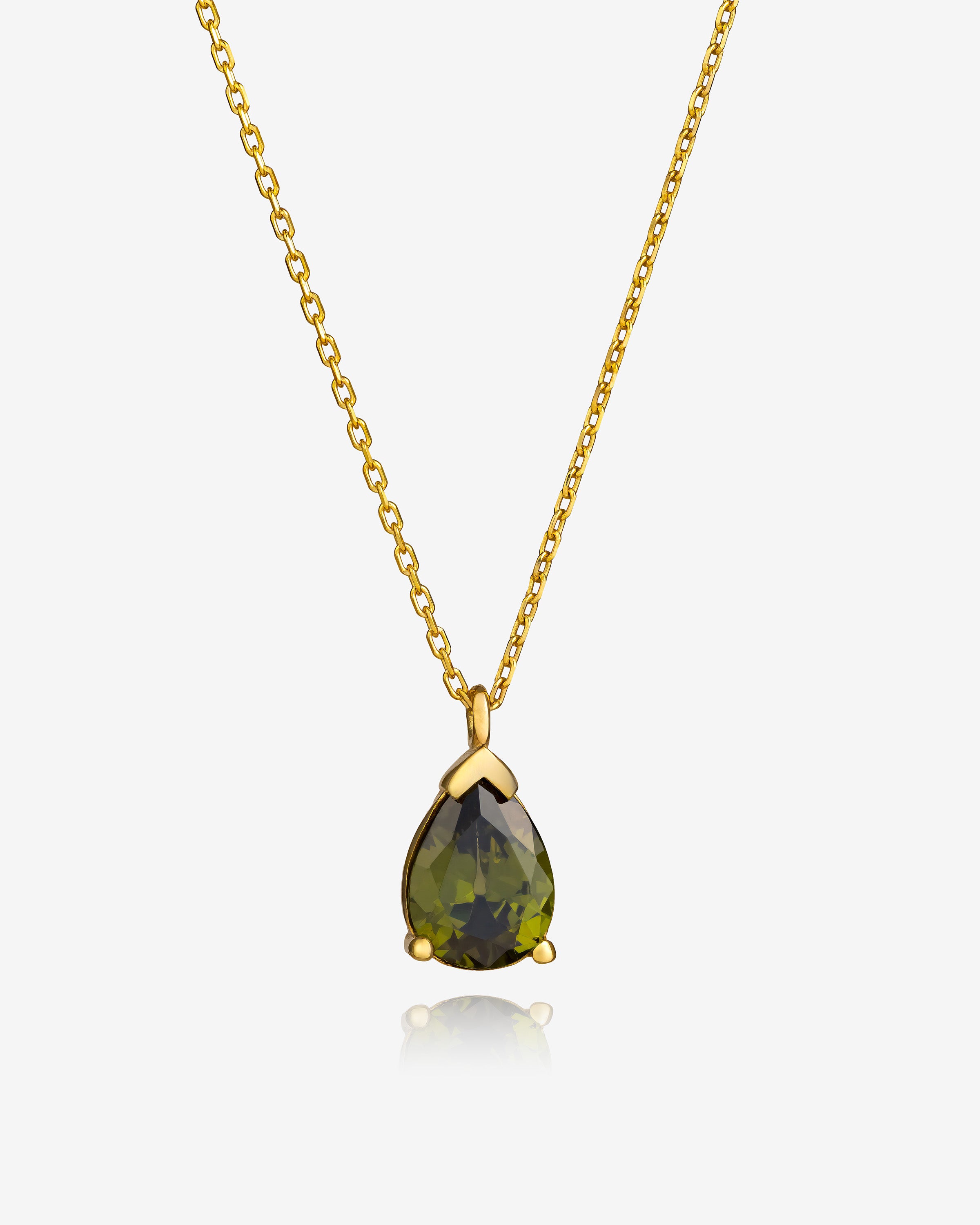 Birthstone Drop Necklace Gold - Sterling Silver