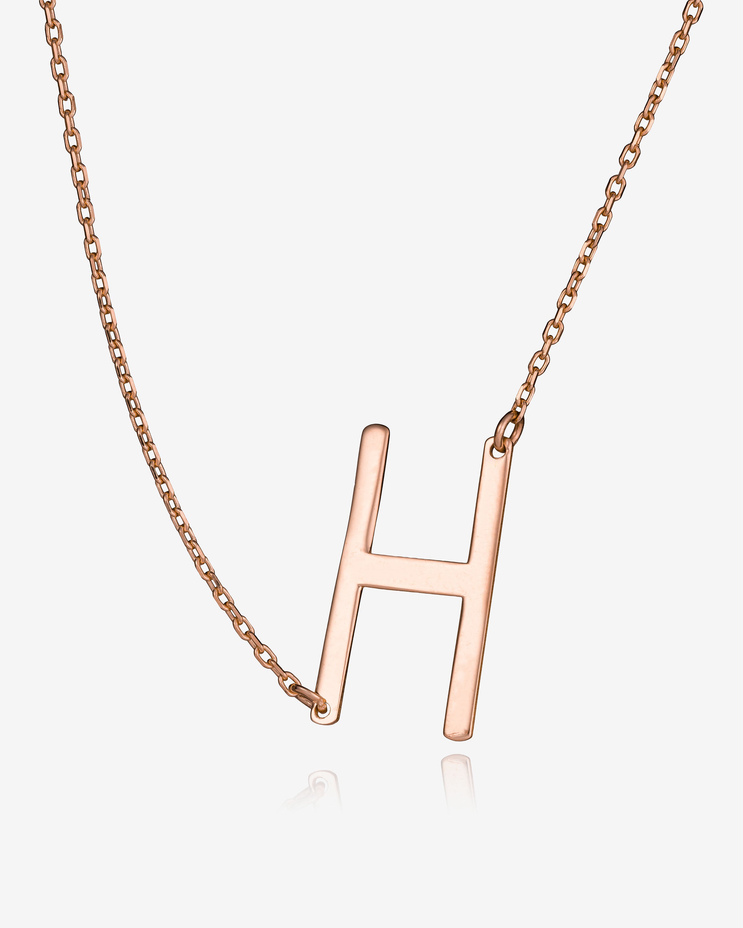 Personalised Sideways Initial Necklace - Sterling Silver