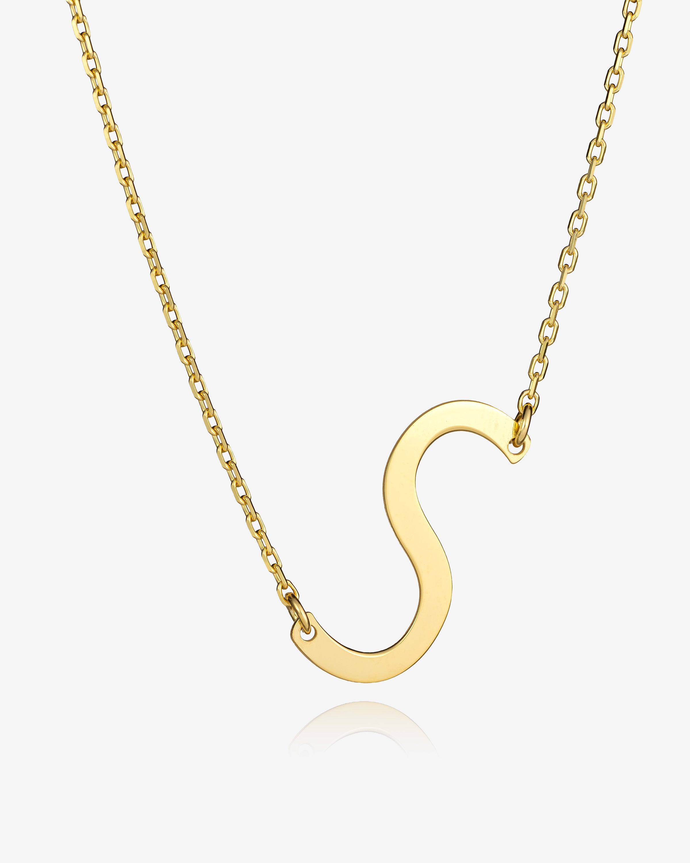 Personalised Sideways Initial Necklace - Sterling Silver