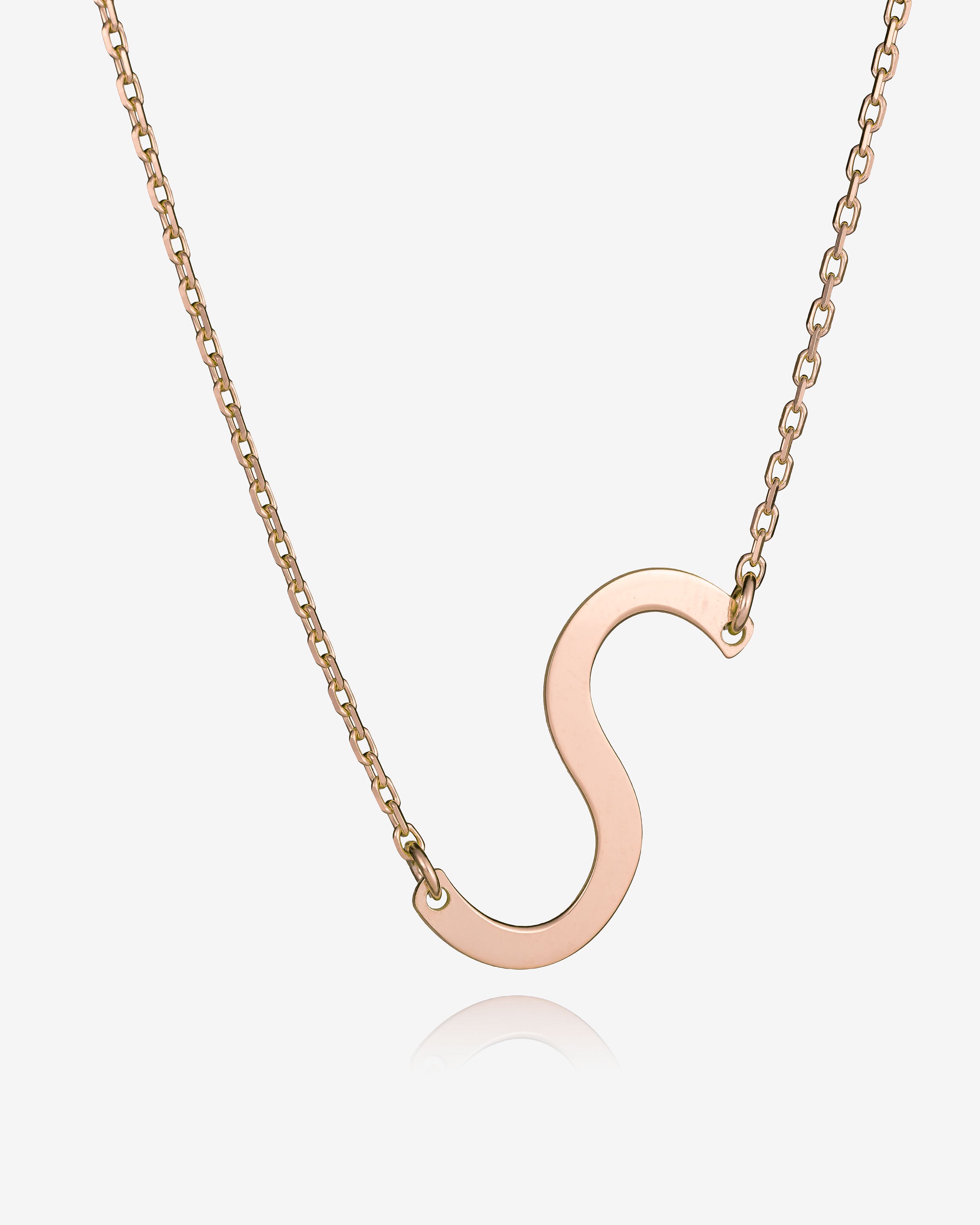 Personalised Sideways Initial Necklace - Sterling Silver