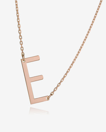 Personalised Sideways Initial Necklace - Sterling Silver