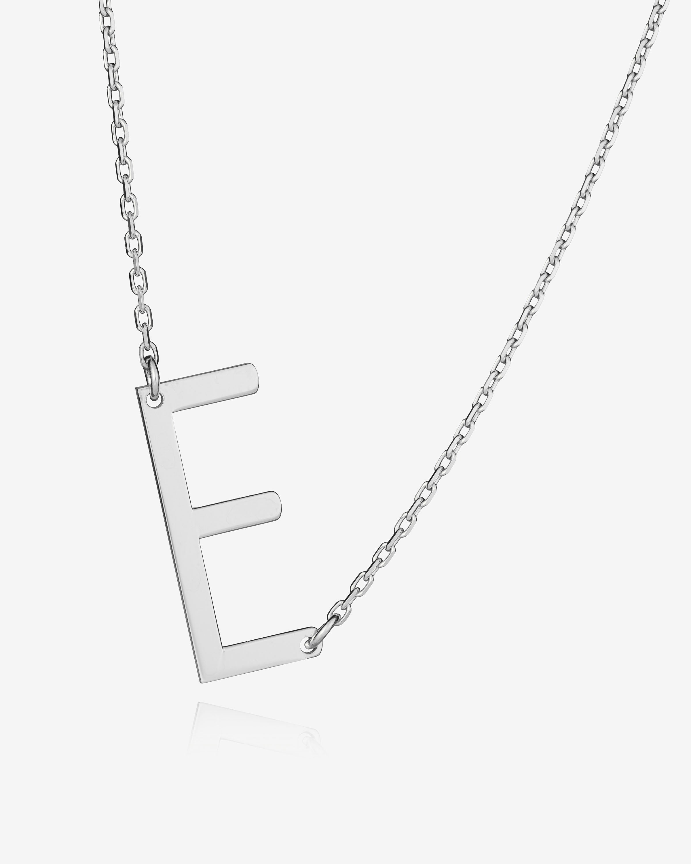Personalised Sideways Initial Necklace - Sterling Silver