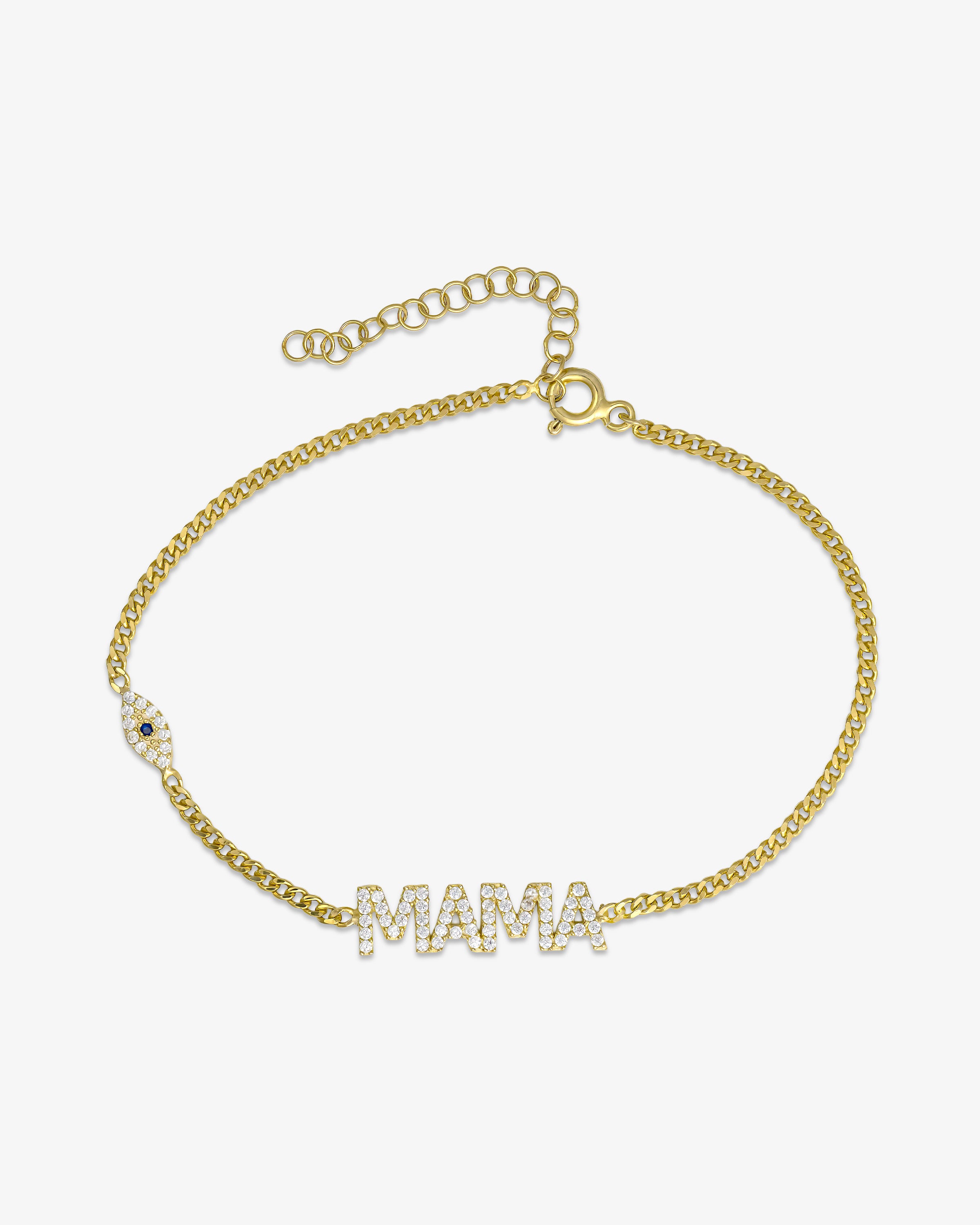 Gold Mama CZ Bracelet - Sterling Silver