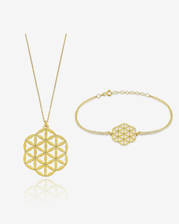 Flower of Life Jewellery Set - Sterling Silver