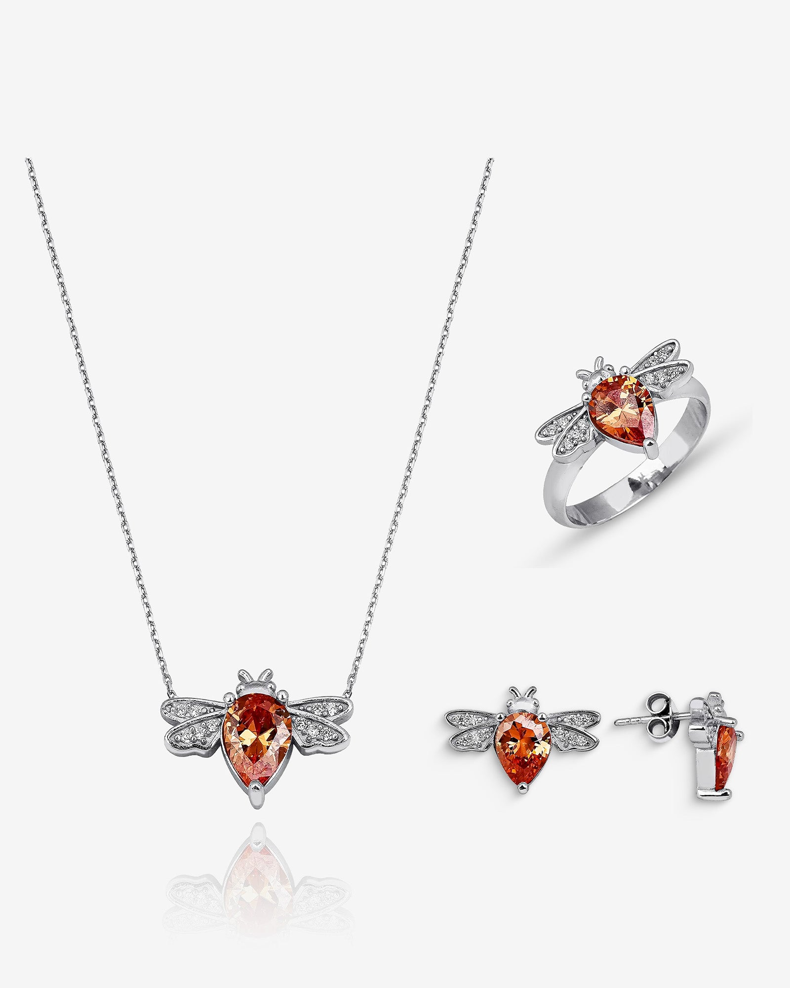 Honeybee Trio Jewelry Set - Sterling Silver
