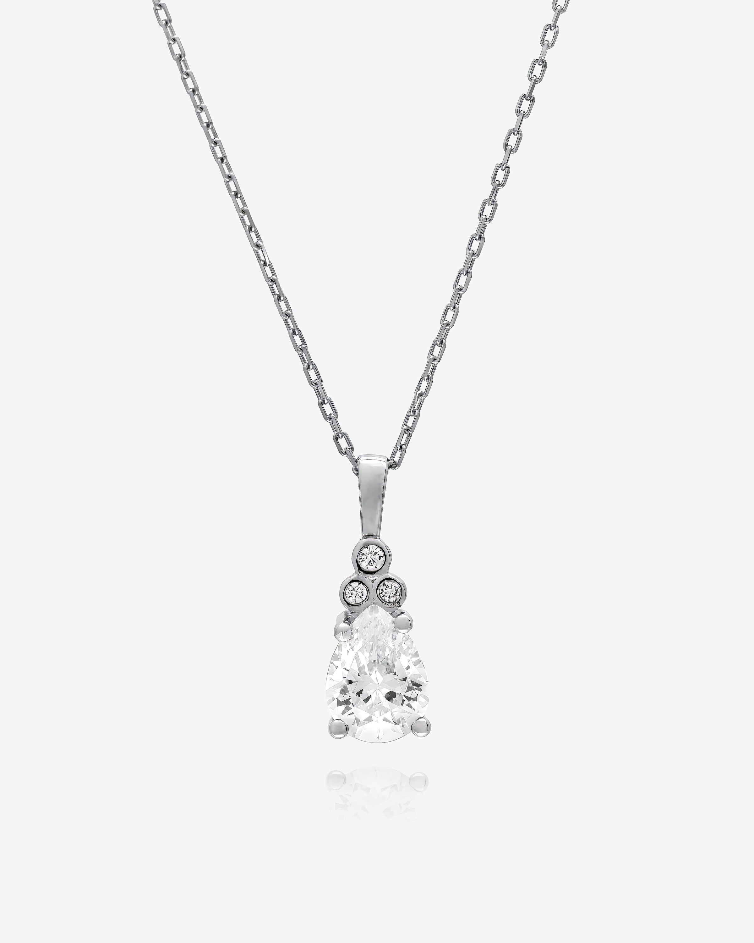 Birthstone Necklace with Zirconia Accents - Sterling Silver