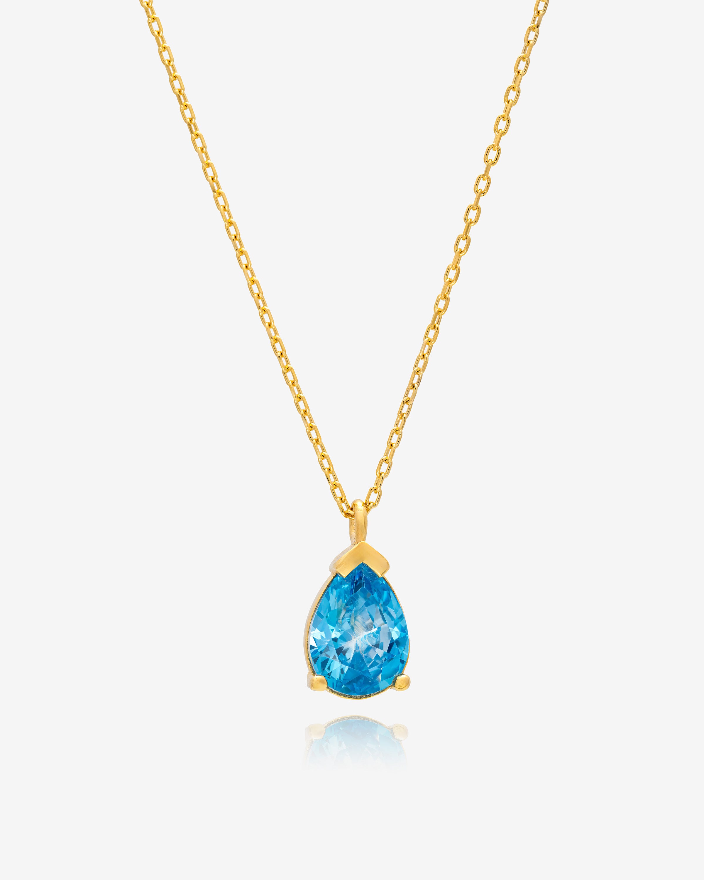 Birthstone Drop Necklace Gold - Sterling Silver