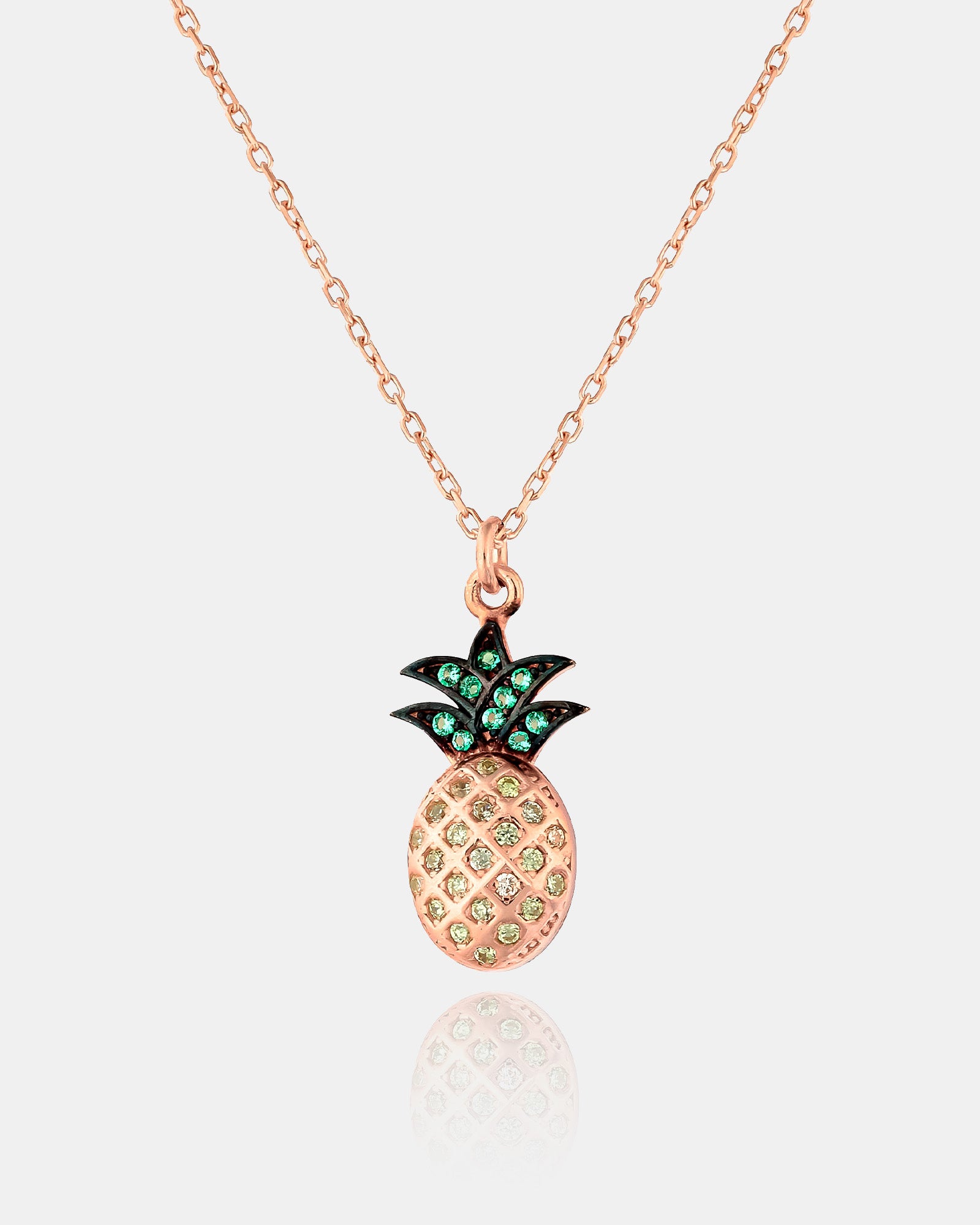 Tropical Pineapple Necklace - Sterling Silver