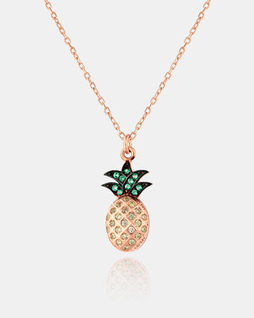 Tropical Pineapple Necklace - Sterling Silver